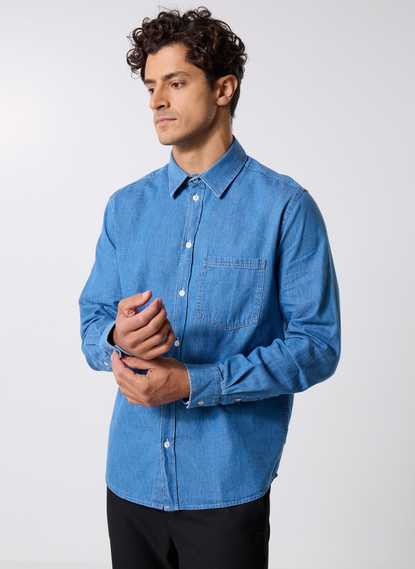 Chemises Saryan P Shirt 15248 homme bleu Samsoe Samsoe Chemises Saryan P Shirt 15248 homme bleu Light Chambray