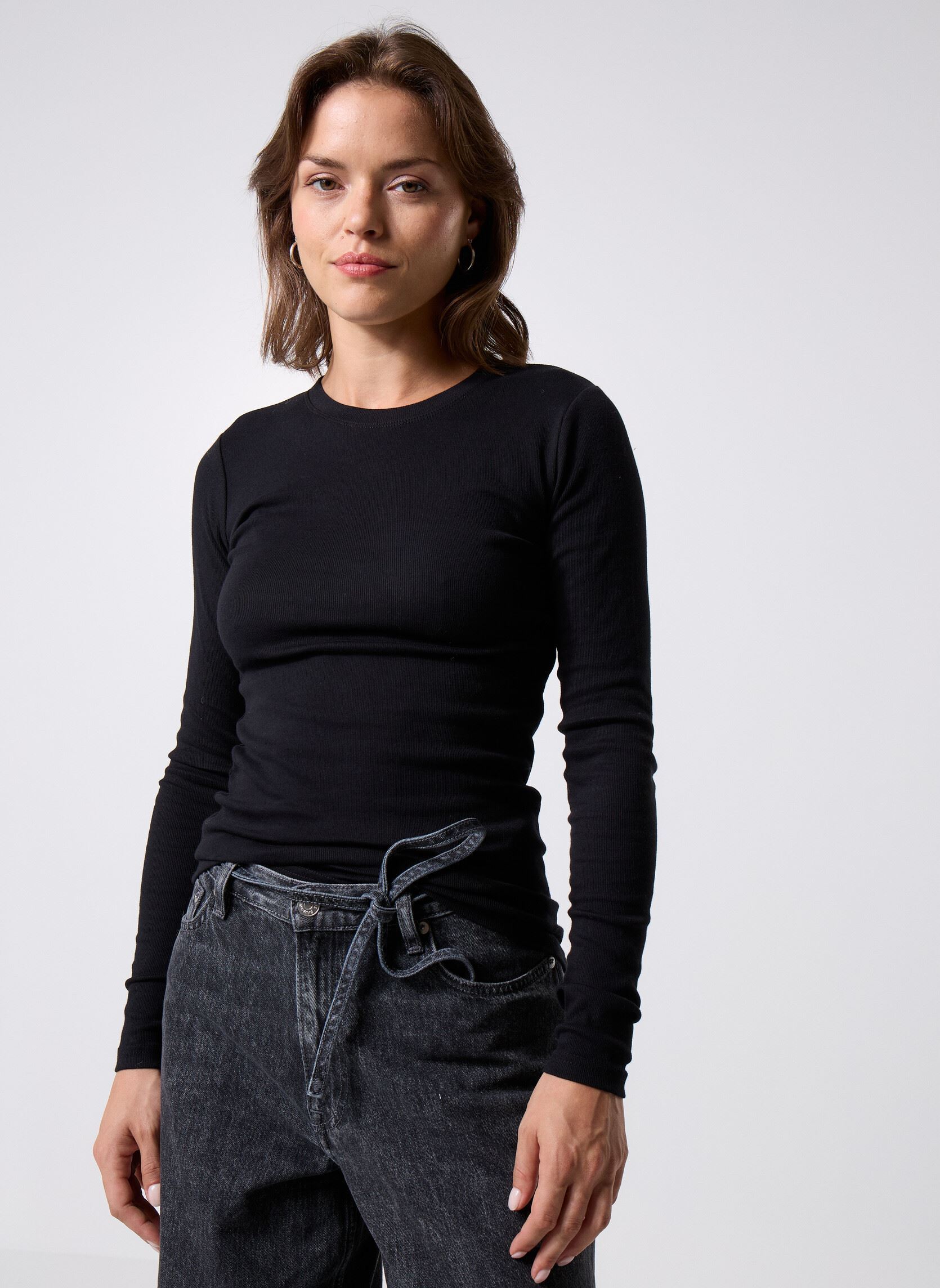 Langarm-T-Shirts Alexa Ls 7542 damen schwarz Samsoe Samsoe Langarm-T-Shirts Alexa Ls 7542 damen schwarz BLACK