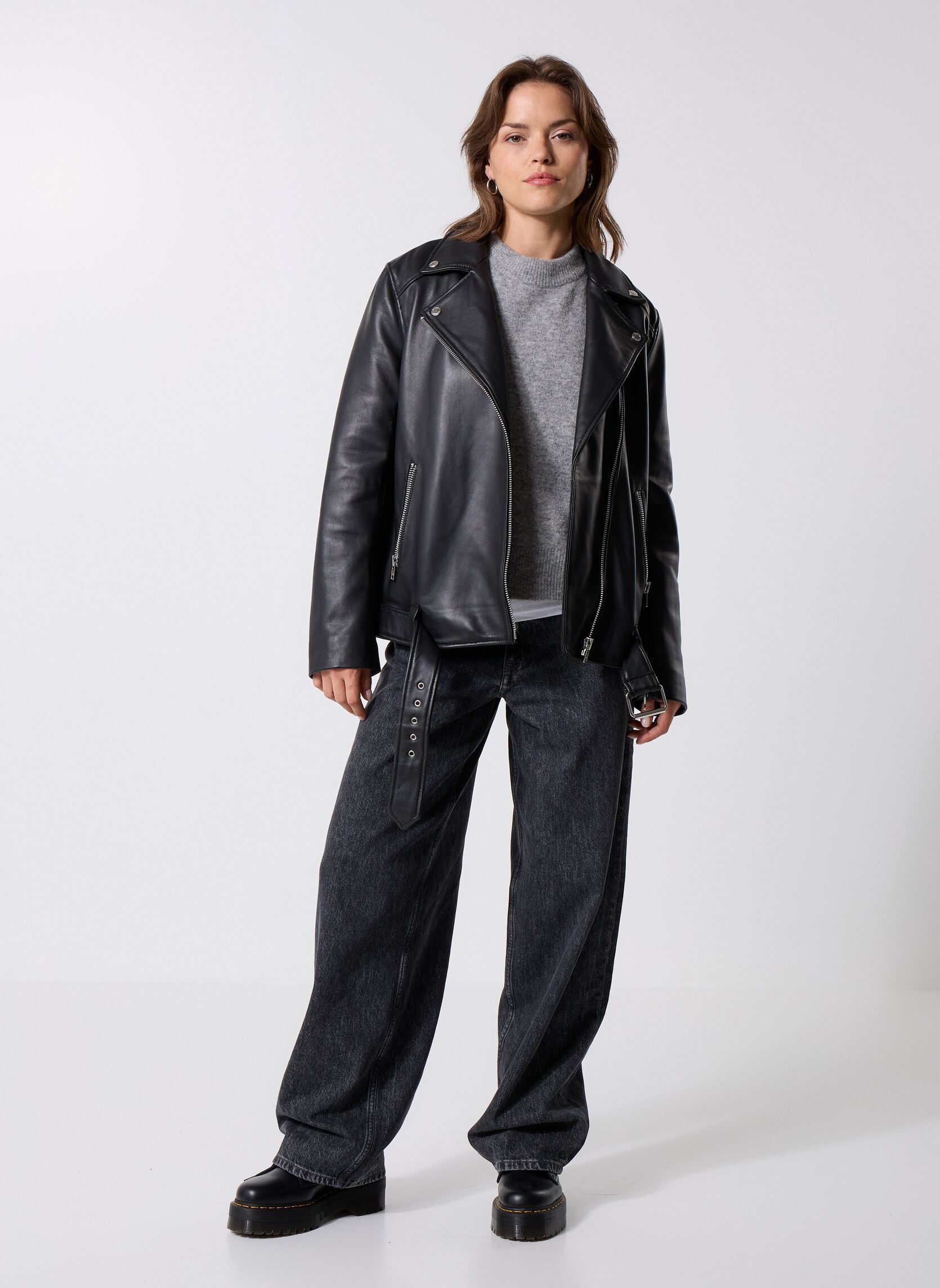 Vestes en cuir Sawinona Jacket 10786 femme noir Samsoe Samsoe Vestes en cuir Sawinona Jacket 10786 femme noir Black