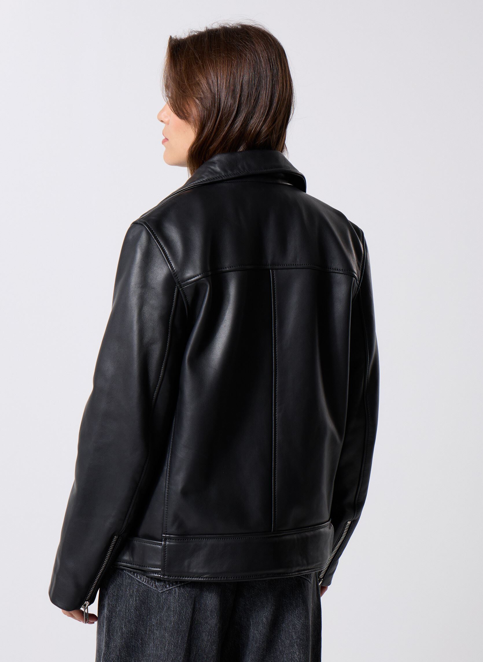 Vestes en cuir Sawinona Jacket 10786 femme noir Samsoe Samsoe Vestes en cuir Sawinona Jacket 10786 femme noir Black