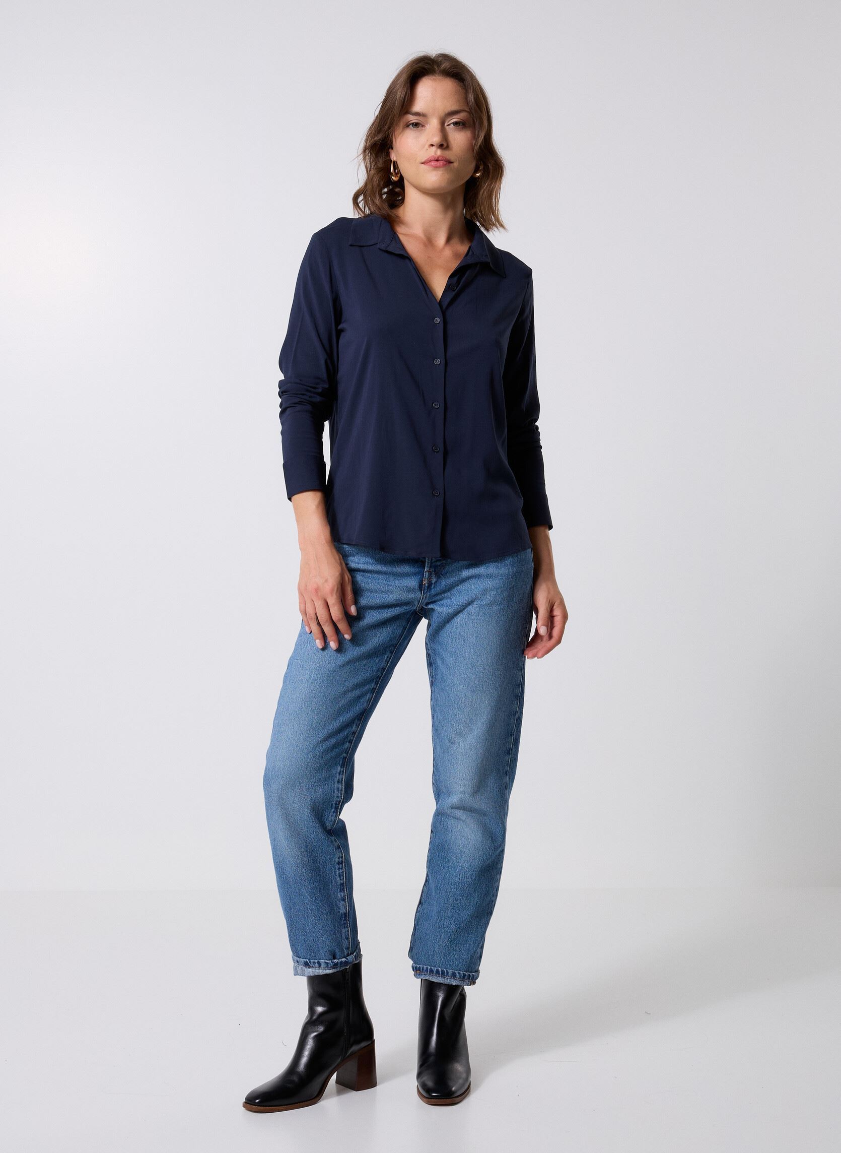 Chemises manches longues Milly Np Shirt 9942 femme bleu Samsoe Samsoe Chemises manches longues Milly Np Shirt 9942 femme bleu DARK SAPPHIRE