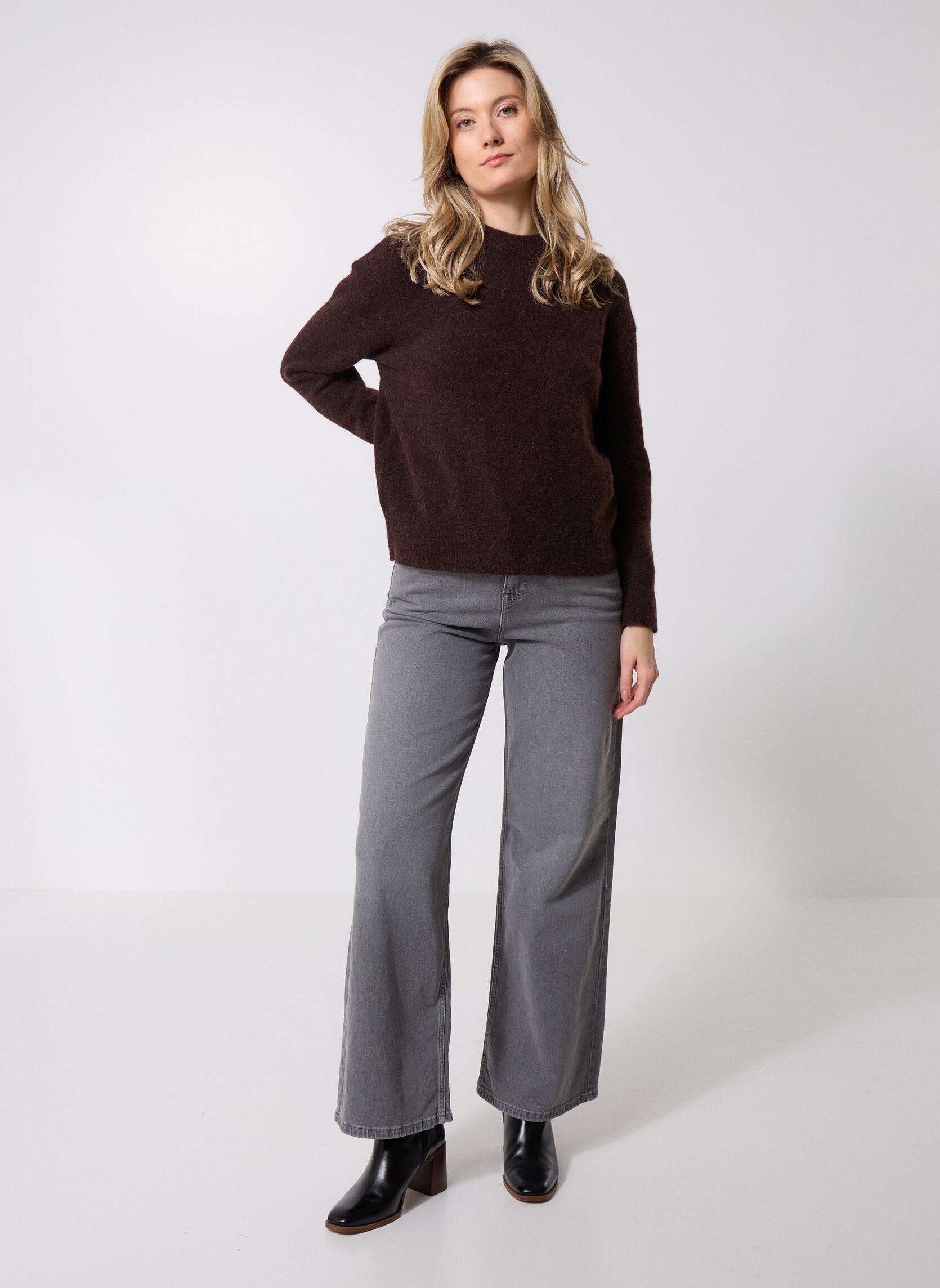 Pullover Anour O-N 7355 damen braun Samsoe Samsoe Pullover Anour O-N 7355 damen braun Black Coffee