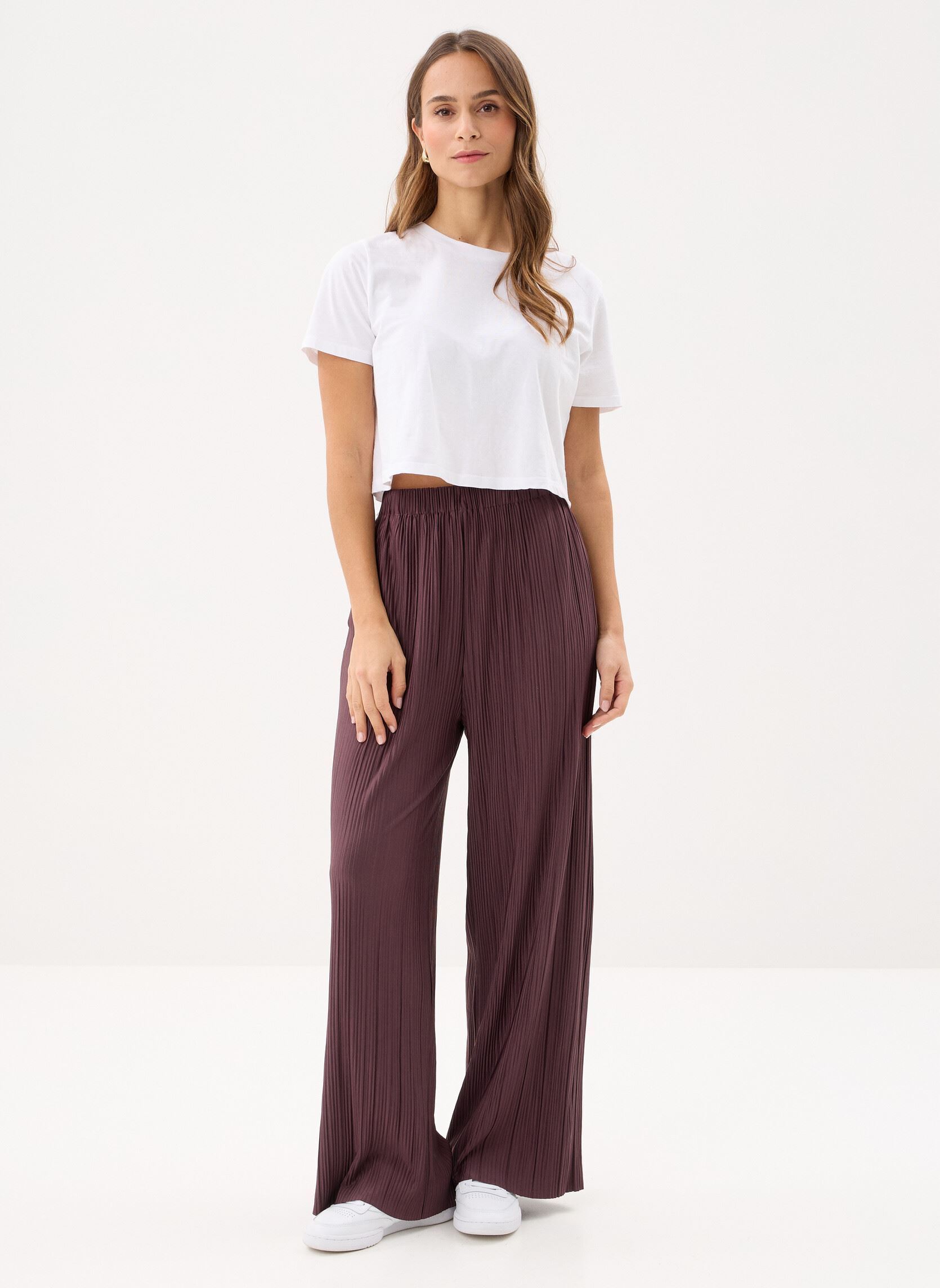 Wijde broeken Uma Trousers 10167 dames bruin Samsoe Samsoe Wijde broeken Uma Trousers 10167 dames bruin Fudge