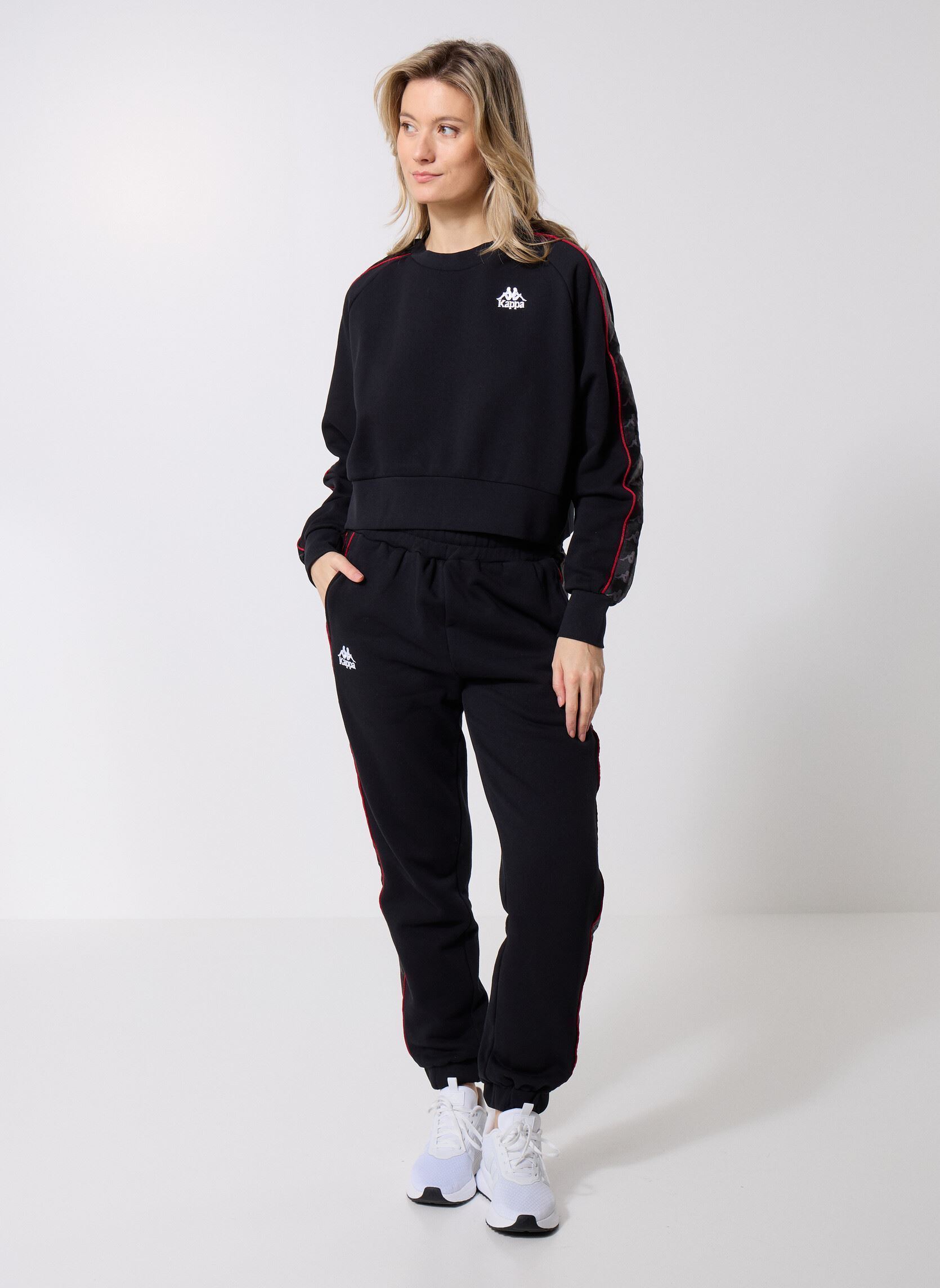 Sweater 222 BANDA MARBELLA 2 dames zwart Kappa Sweater 222 BANDA MARBELLA 2 dames zwart BLACK/RED RACING/WHITE
