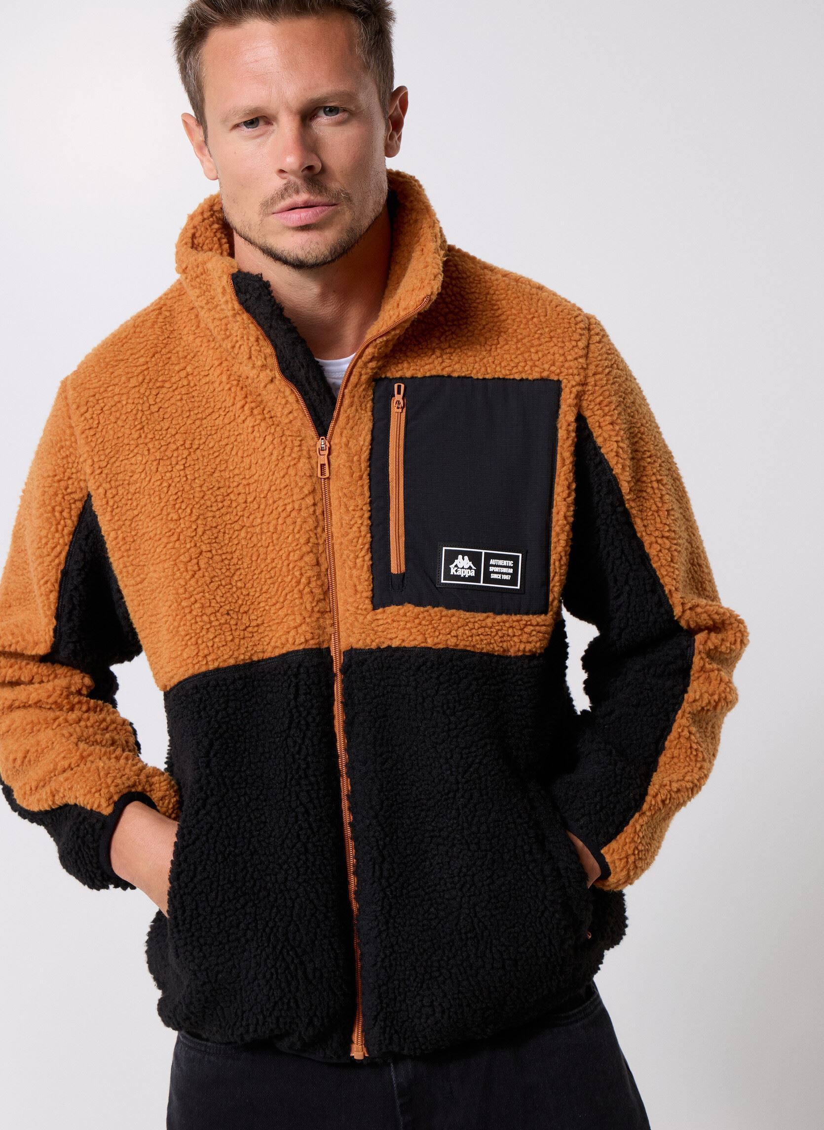 Fleece-Jacken AUTHENTIC OLYA herren braun Kappa Fleece-Jacken AUTHENTIC OLYA herren braun BROWN LT HONEY/BLACK