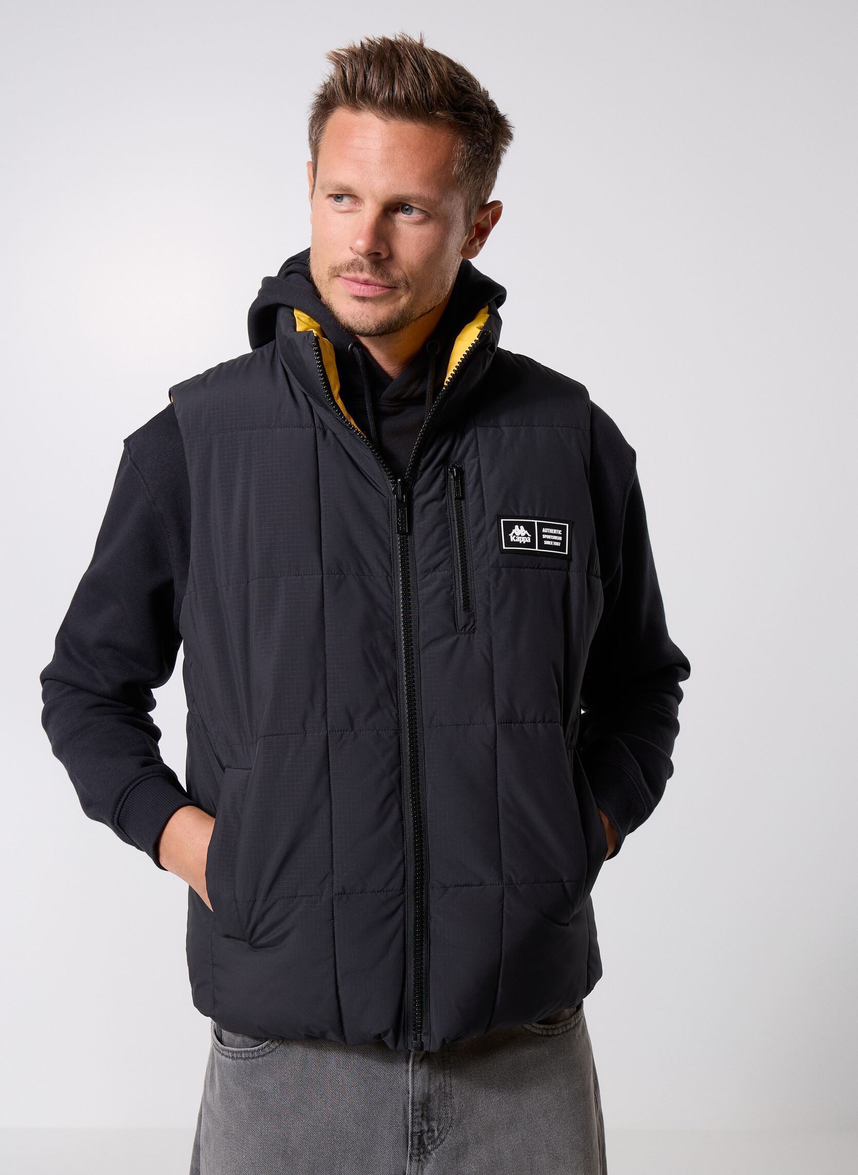 Daunenwesten AUTHENTIC ORVILLE herren schwarz Kappa Daunenwesten AUTHENTIC ORVILLE herren schwarz BLACK/YELLOW SPECTRA