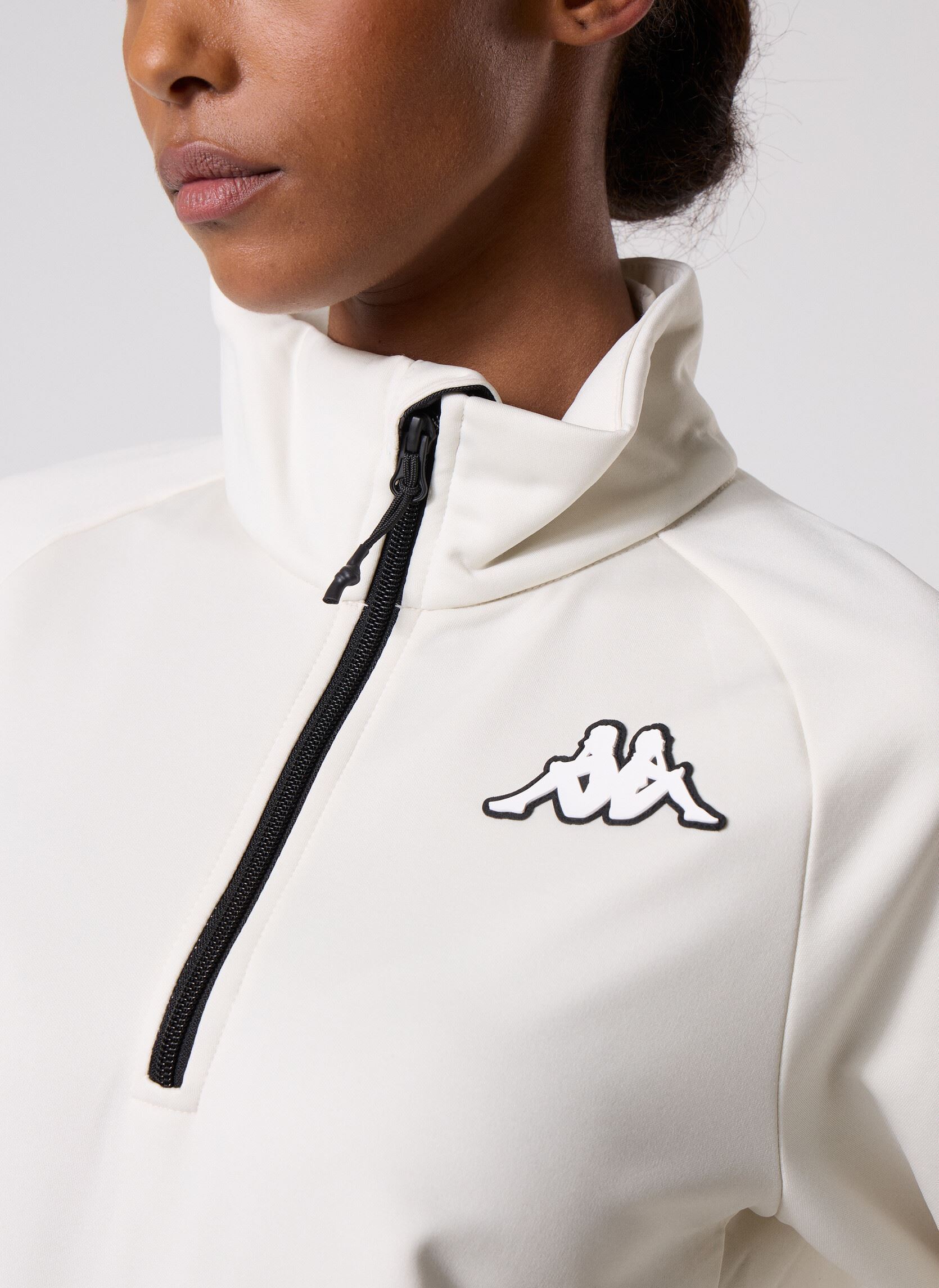 Fleece-Jacken 8CENTO 821 weiß Kappa Fleece-Jacken 8CENTO 821 weiß WHITE COCONUT/BLACK
