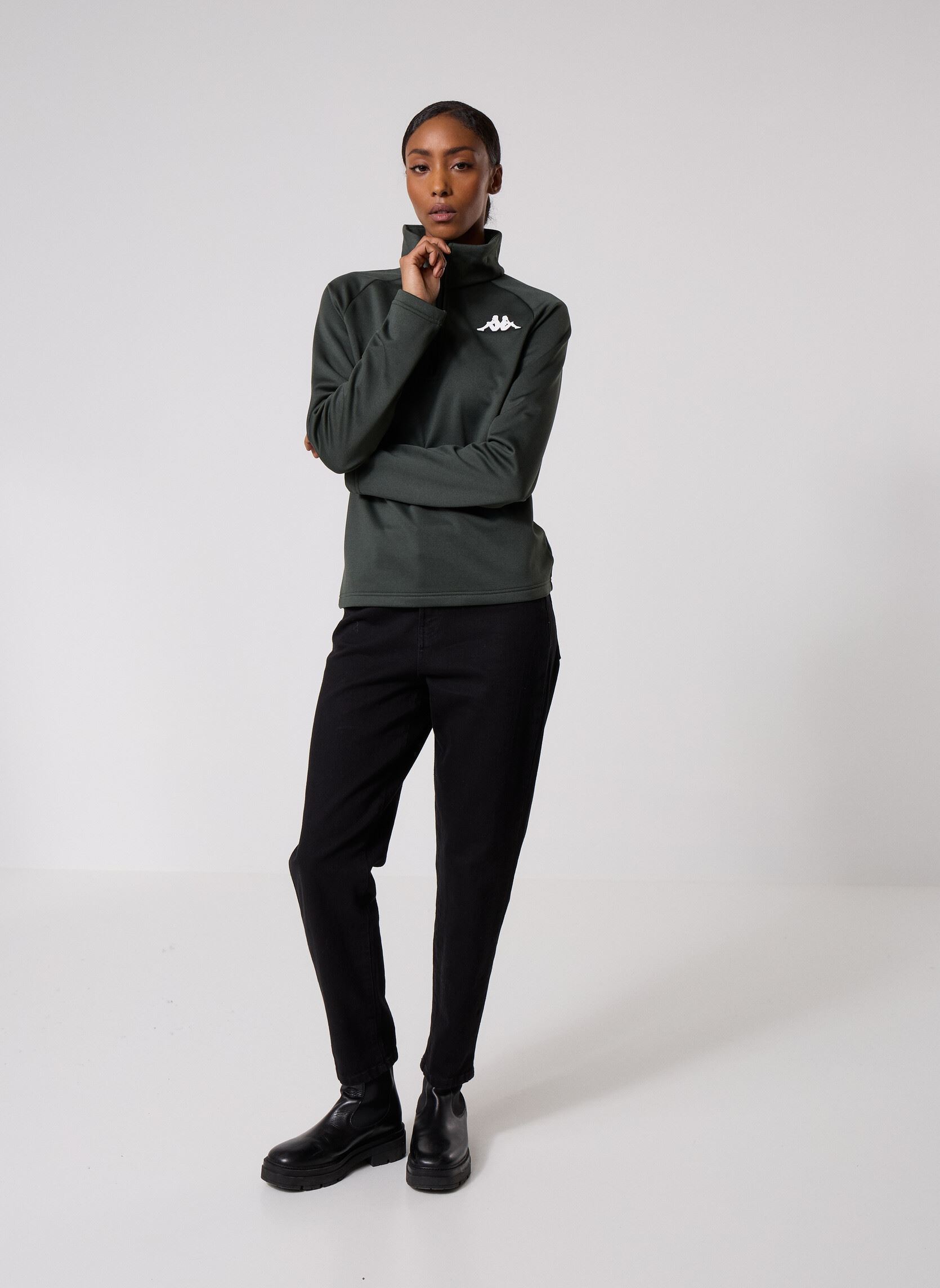 Fleece-Jacken 8CENTO 821 braun Kappa Fleece-Jacken 8CENTO 821 braun GREEN ROSIN/BLACK