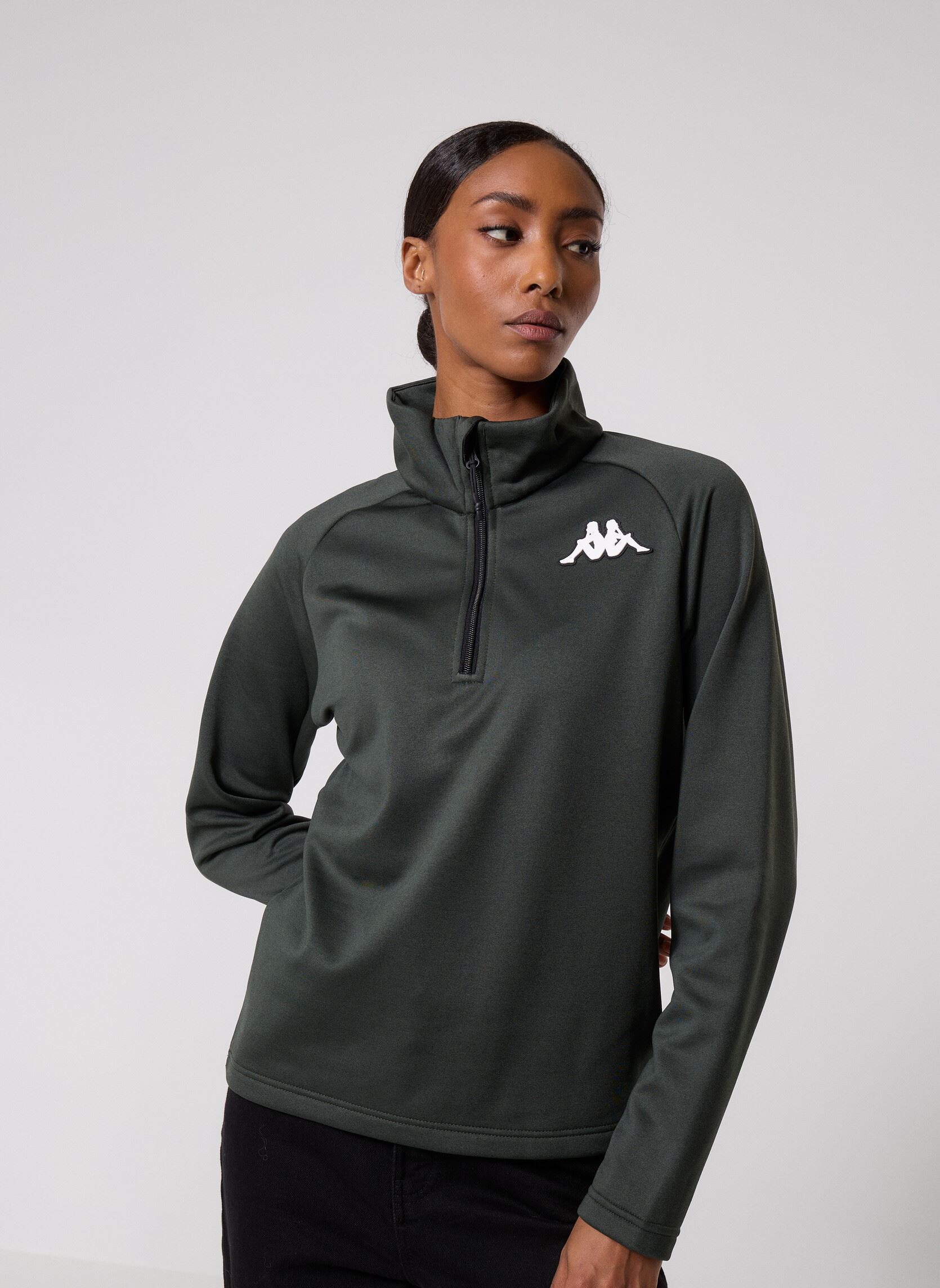 Fleece-Jacken 8CENTO 821 braun Kappa Fleece-Jacken 8CENTO 821 braun GREEN ROSIN/BLACK