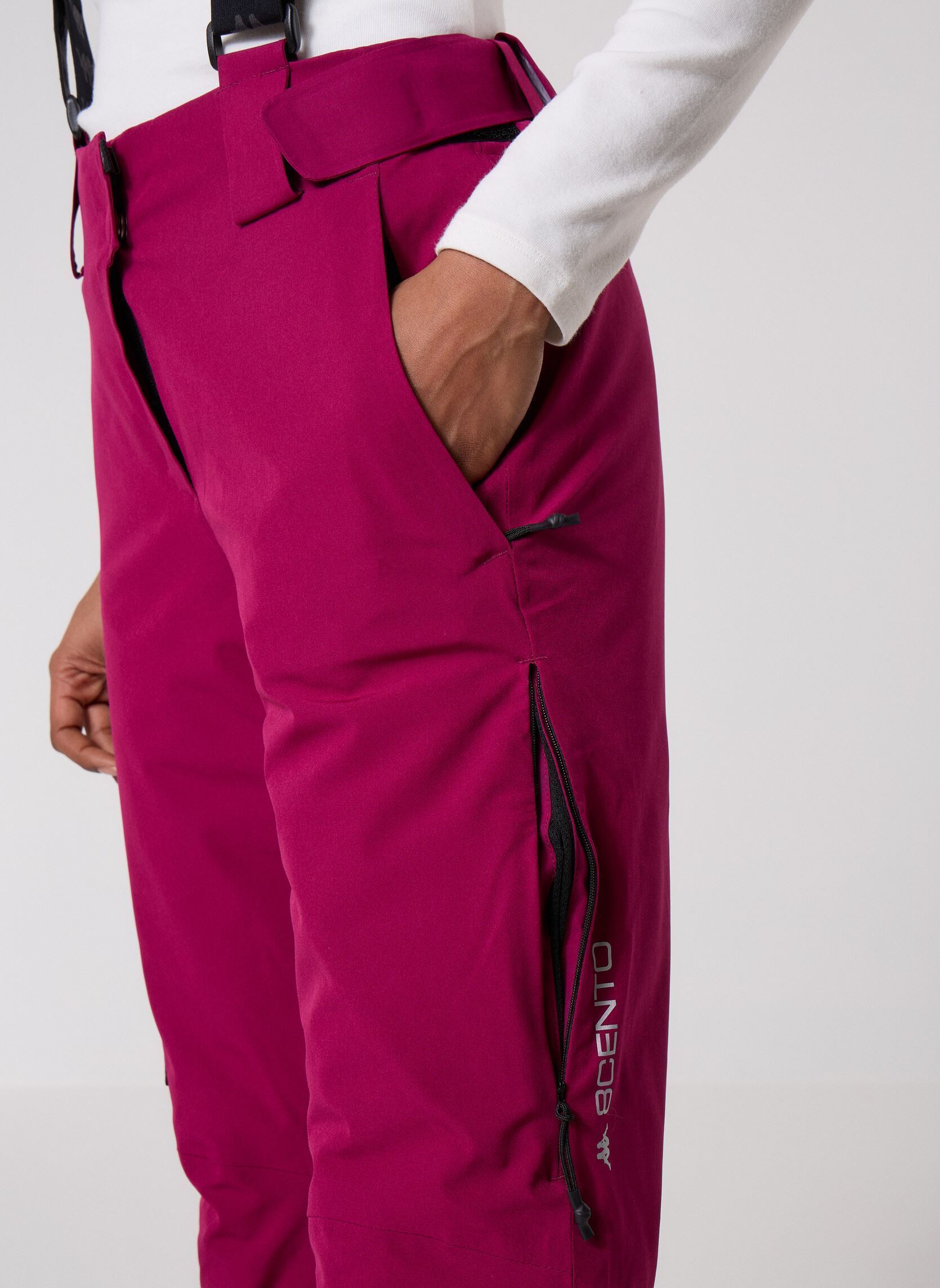 Pantalones rectos 8CENTO 834 mujer violeta Kappa Pantalones rectos 8CENTO 834 mujer violeta RED PLUM