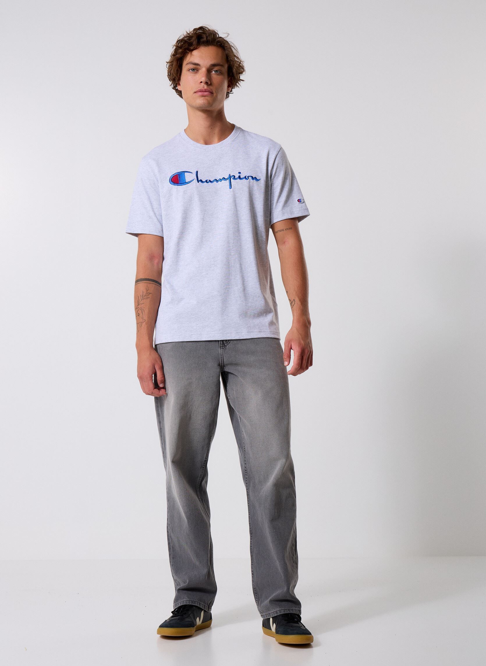 Kurzarm-T-Shirts 221339 herren grau Champion Kurzarm-T-Shirts 221339 herren grau EM004