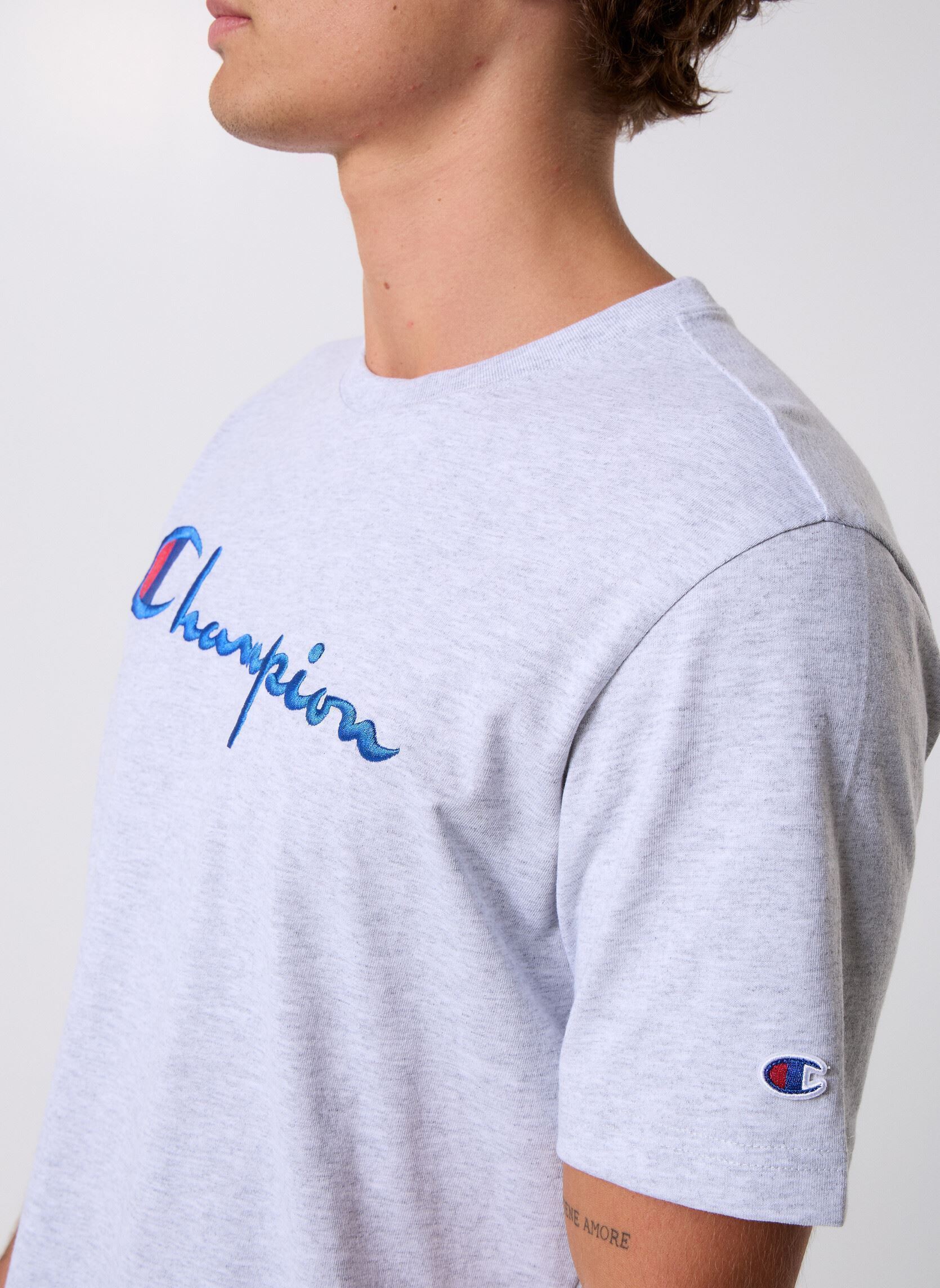 Kurzarm-T-Shirts 221339 herren grau Champion Kurzarm-T-Shirts 221339 herren grau EM004