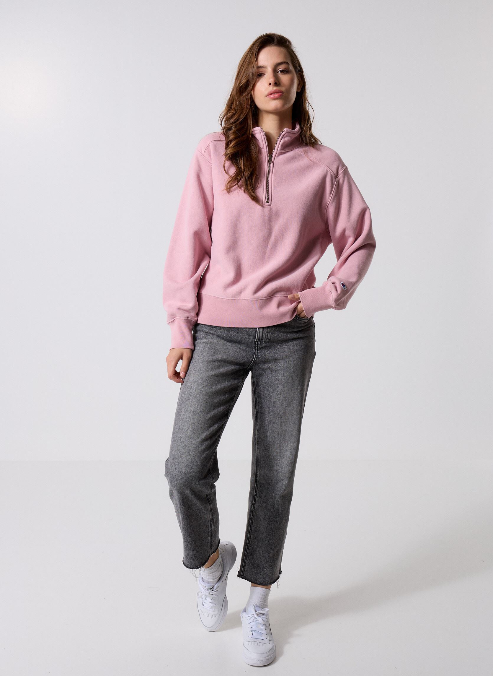 Sweatshirts mit Reißverschluss 118054 damen rosa Champion Sweatshirts mit Reißverschluss 118054 damen rosa PS090