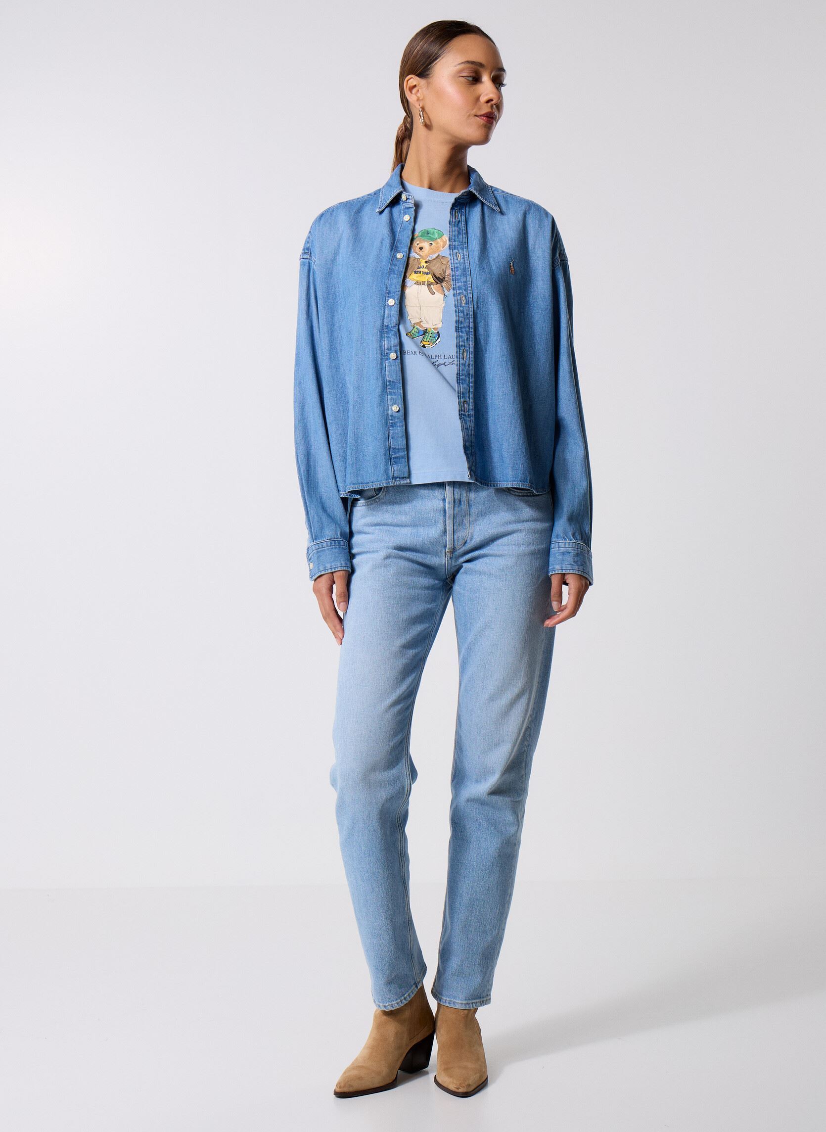 Langarm-Hemden Chemise Boxy fit en denim damen blau Polo Ralph Lauren Langarm-Hemden Chemise Boxy fit en denim damen blau ZAIA WASH