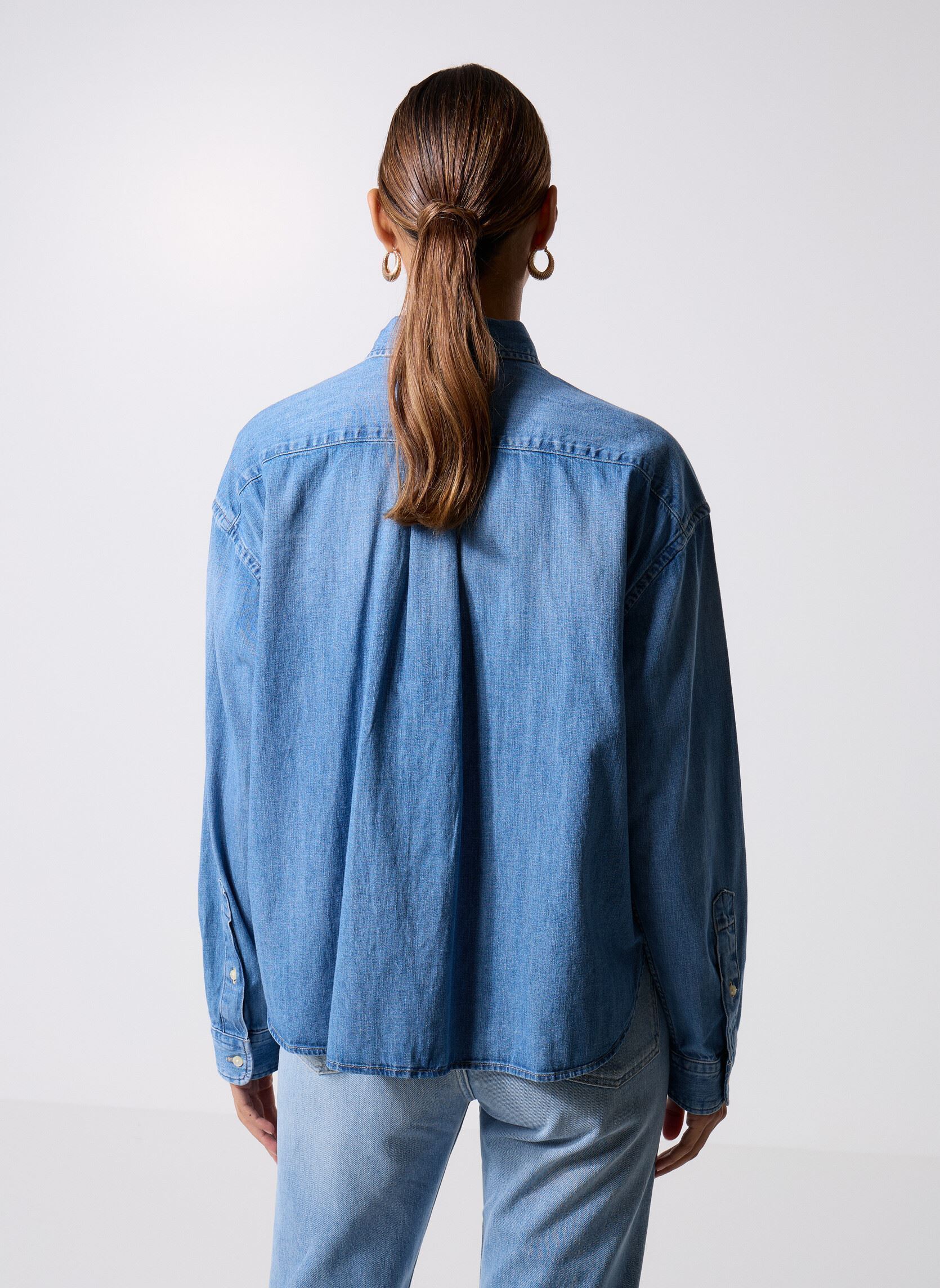 Comma Camicetta In Chiffon Trasparente A Maniche Lunghe, Vestibilità Larga, Con Fiocco, Donna