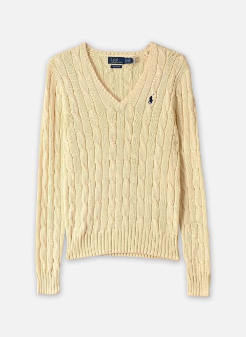 Polo Ralph Lauren Pulls Pull torsadé à col V en coton femme beige