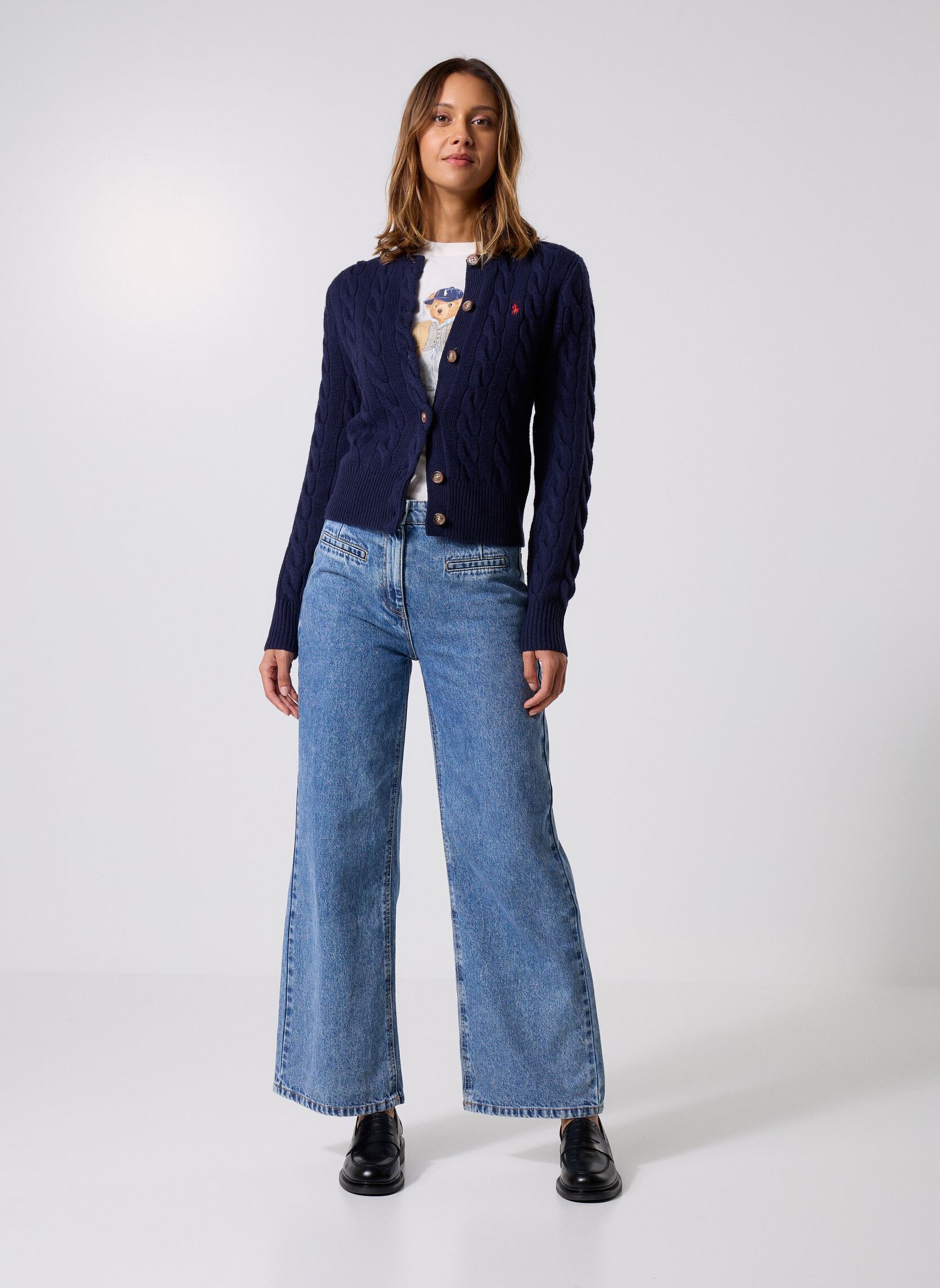 Gilets Sweater-Cardigan femme bleu Polo Ralph Lauren Gilets Sweater-Cardigan femme bleu HUNTER NAVY