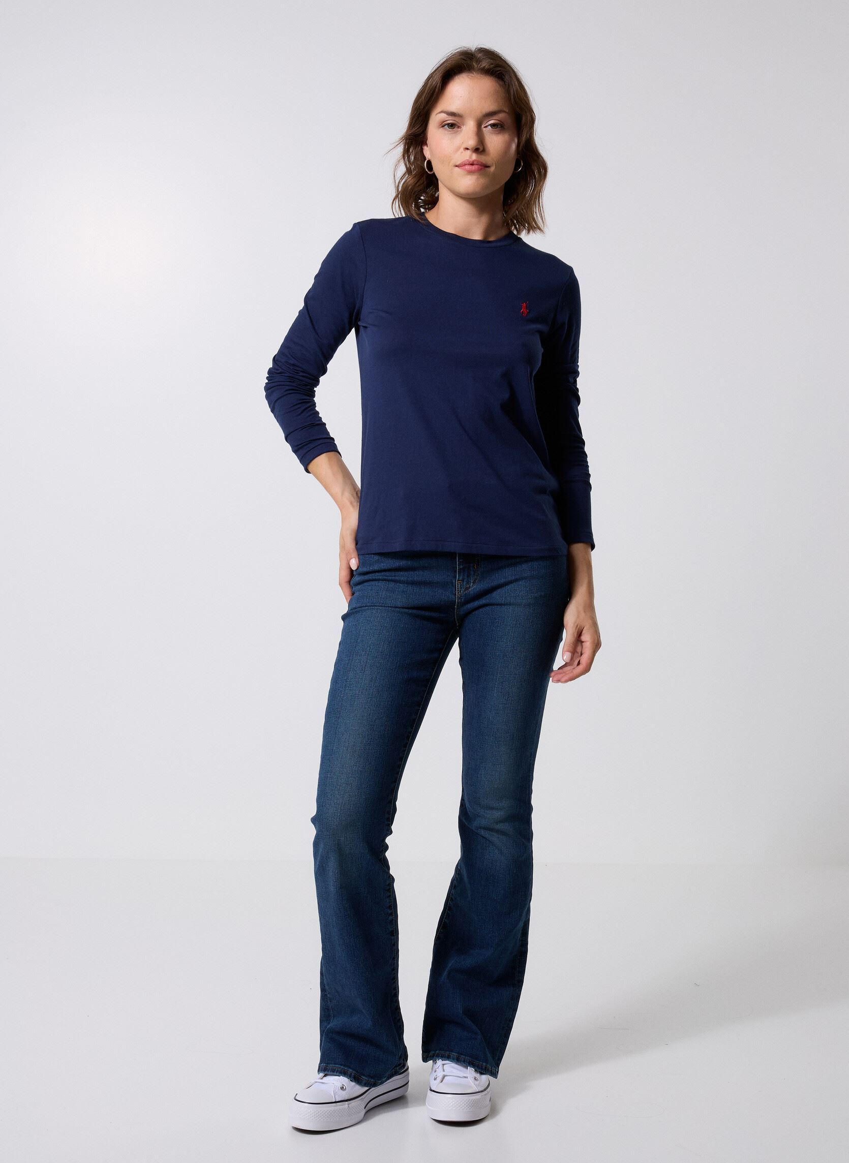 Tee-shirts manches longues Newlsrltpp-Long Sleeve-T-Shirt femme bleu Polo Ralph Lauren Tee-shirts manches longues Newlsrltpp-Long Sleeve-T-Shirt femme bleu Cruise Navy