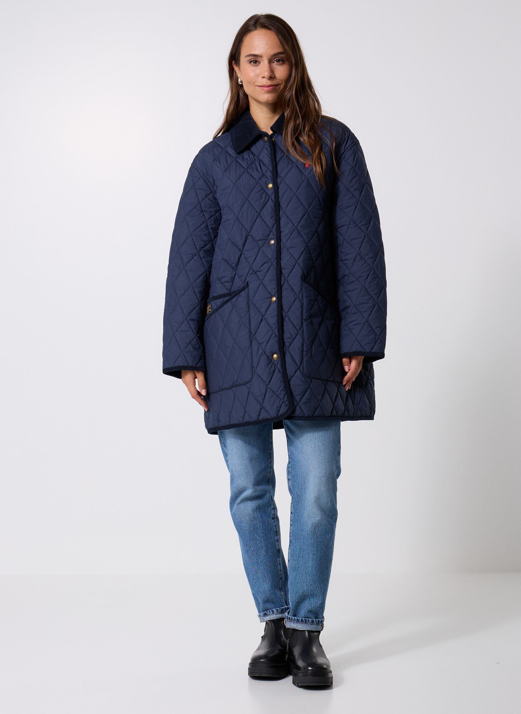 Blousons Woven-Coat femme bleu Polo Ralph Lauren Blousons Woven-Coat femme bleu RL NAVY