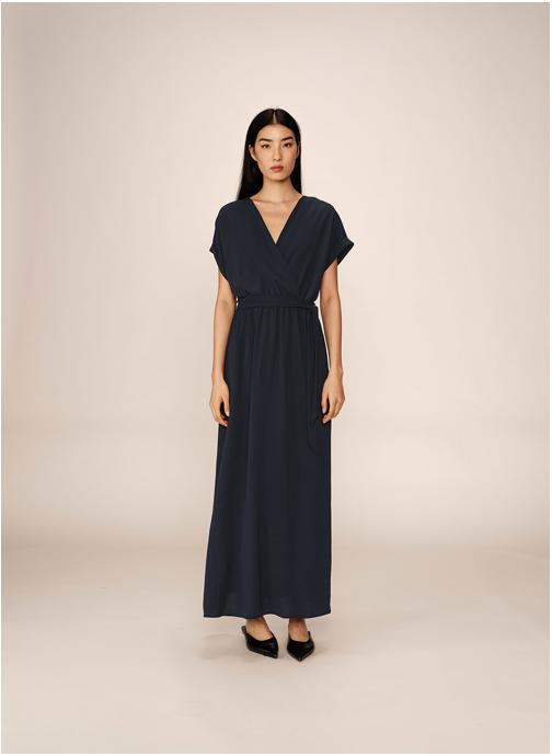 Grace & Mila ROBE LONGUE MARINE PAPILLON (Bleu) - V??tements chez Sarenza (888500)