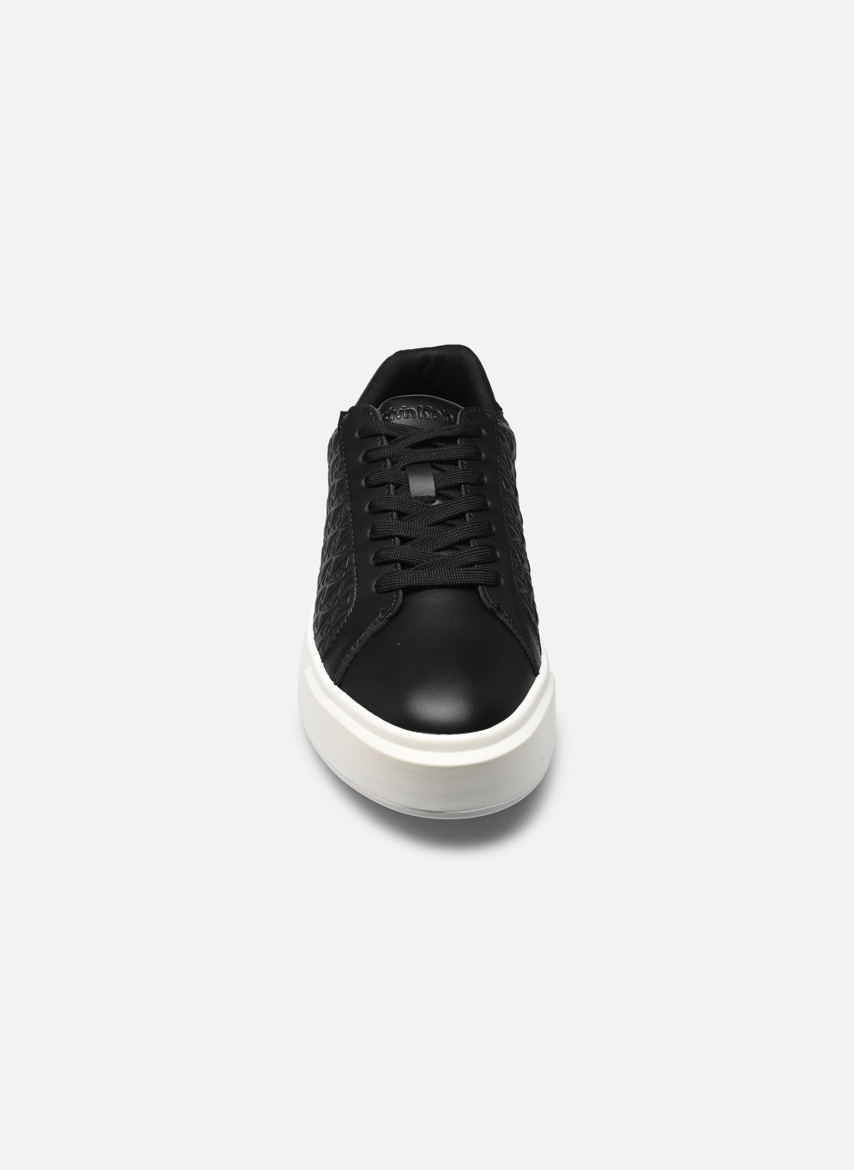 Baskets BASKET LACE UP LTH AOP femme noir Calvin Klein Baskets BASKET LACE UP LTH AOP femme noir BLACK
