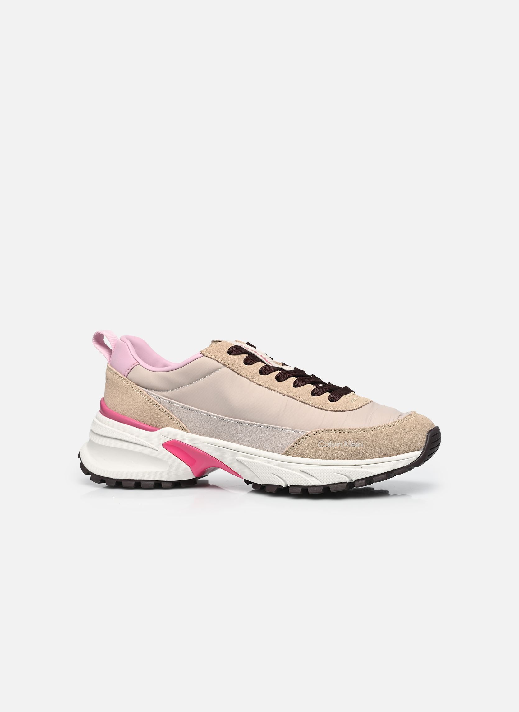 Baskets HIKE RUNNER MG NYLON MIX femme beige Calvin Klein Baskets HIKE RUNNER MG NYLON MIX femme beige CHATEAU/SILVER MINK/PINK