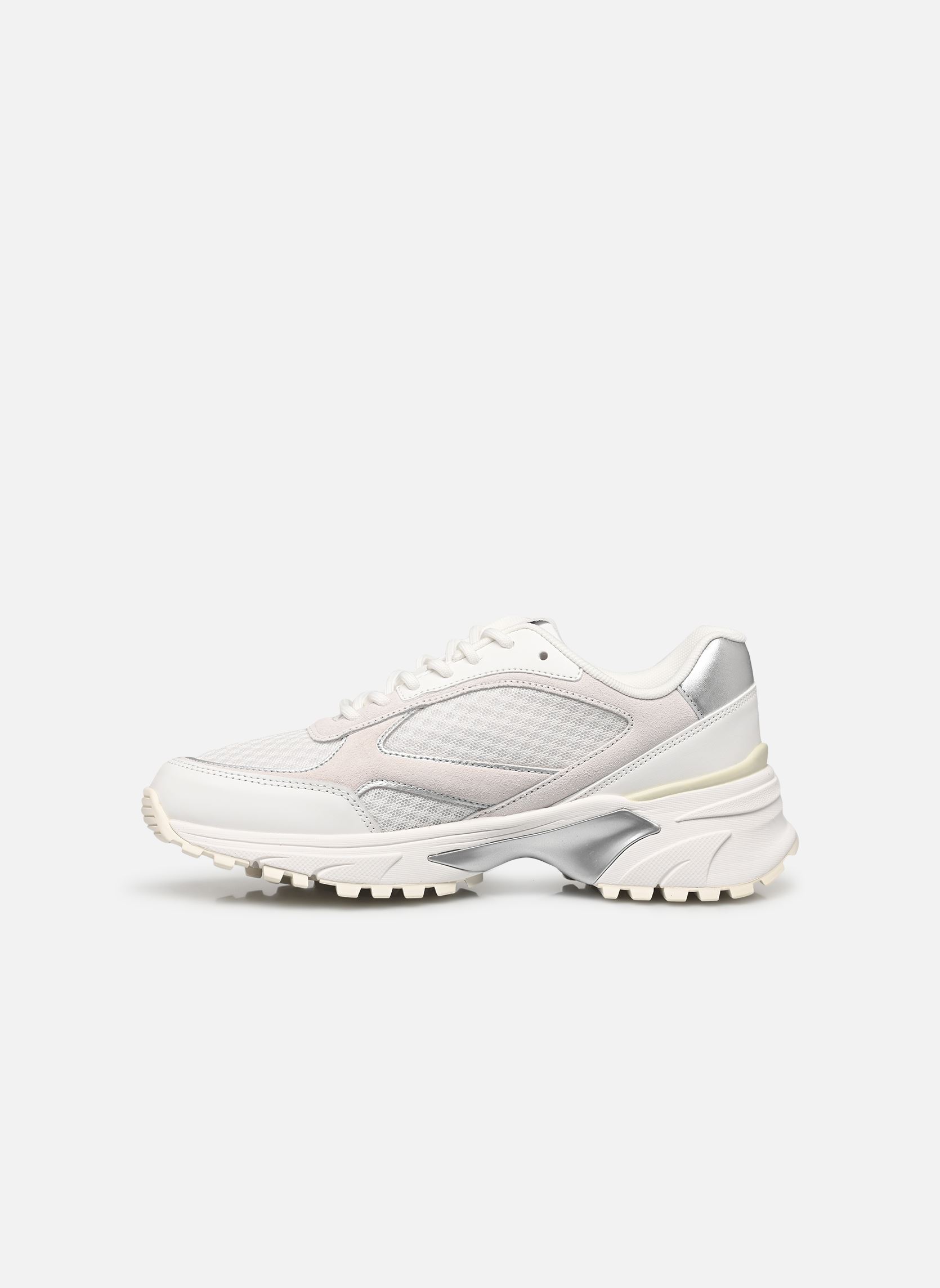 Sneaker HIKE RUNNER MESH MIX MET MG damen weiß Calvin Klein Sneaker HIKE RUNNER MESH MIX MET MG damen weiß BRIGHT WHITE/SILVER