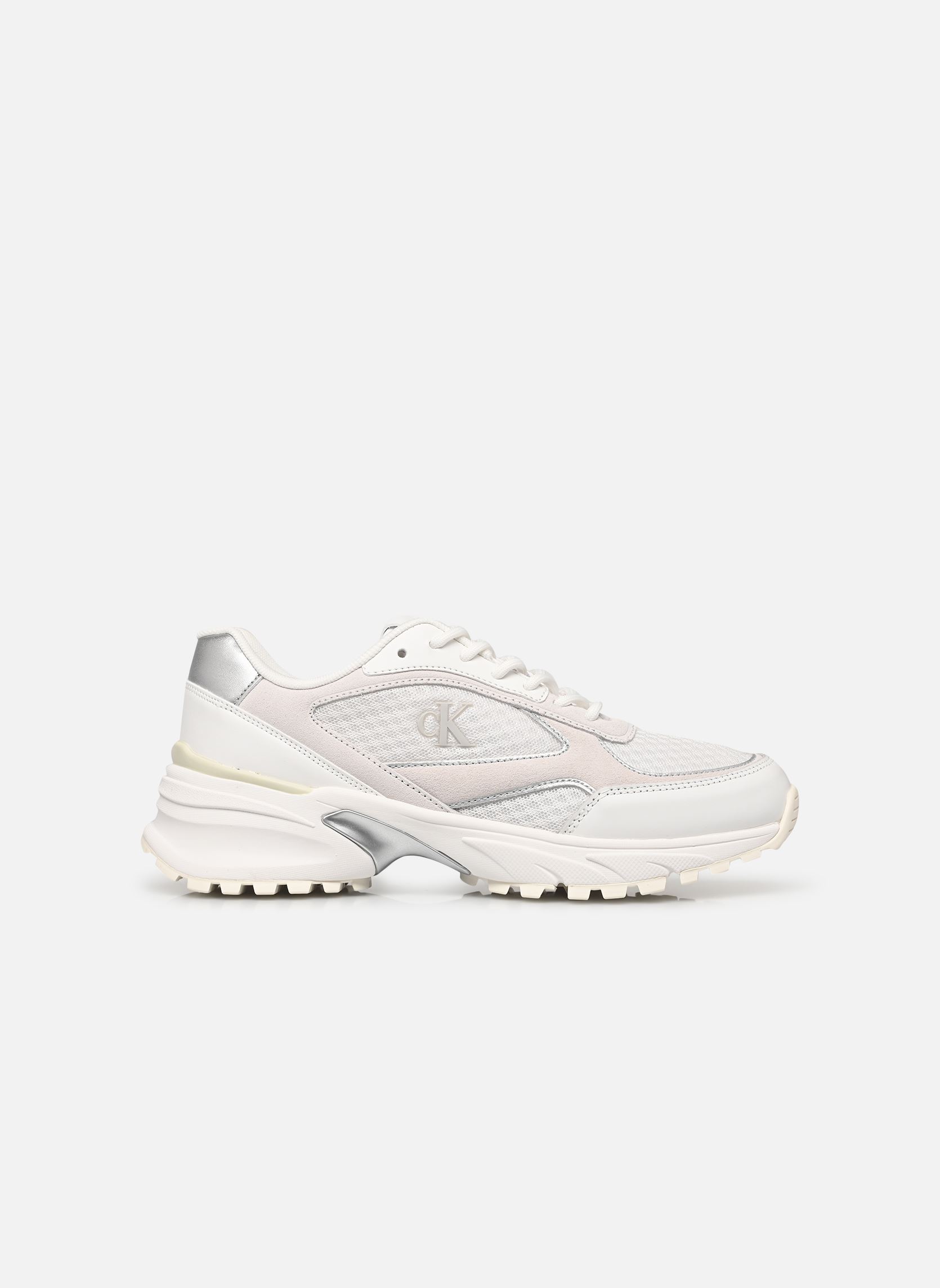 Sneaker HIKE RUNNER MESH MIX MET MG damen weiß Calvin Klein Sneaker HIKE RUNNER MESH MIX MET MG damen weiß BRIGHT WHITE/SILVER