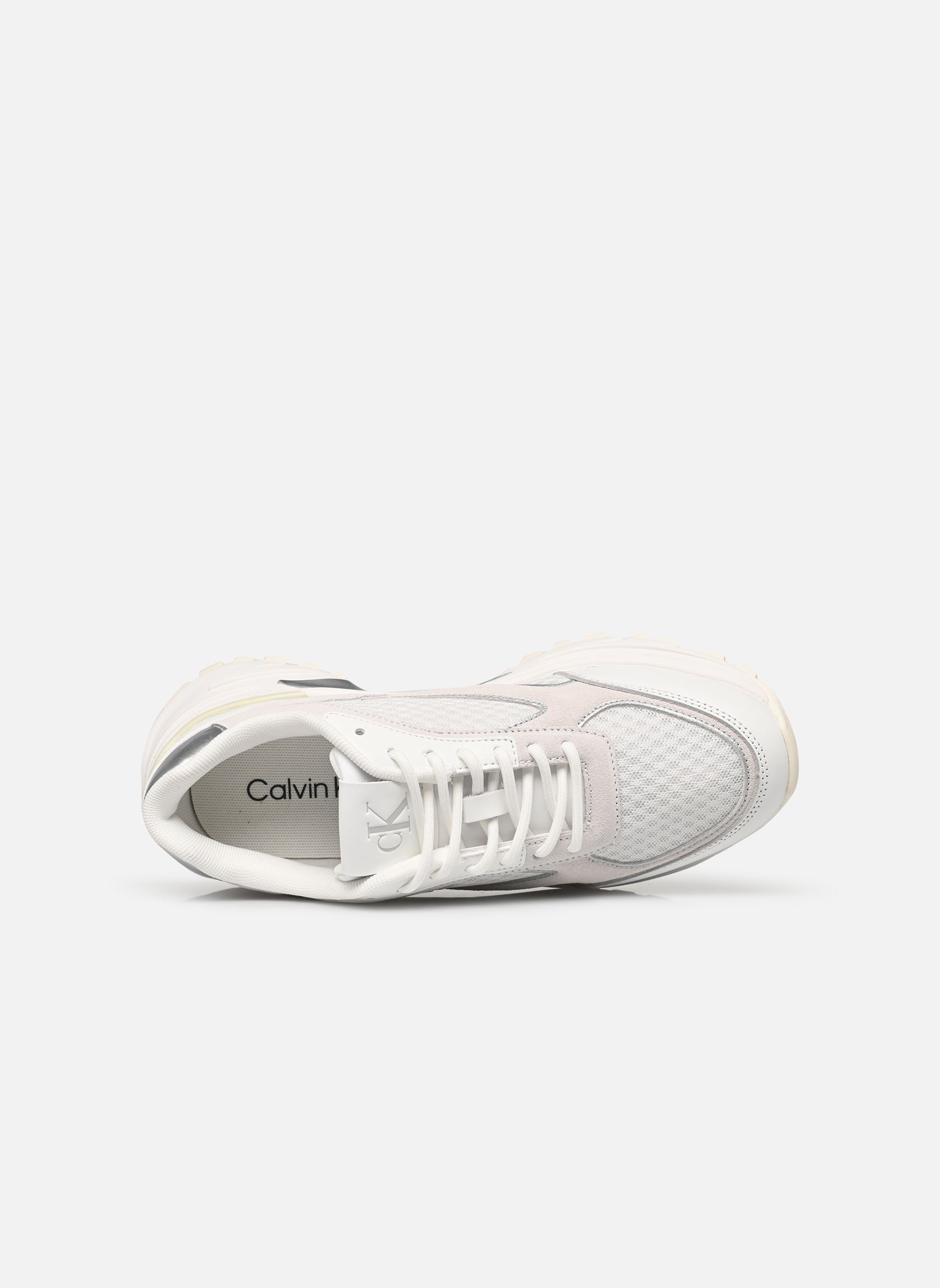Sneaker HIKE RUNNER MESH MIX MET MG damen weiß Calvin Klein Sneaker HIKE RUNNER MESH MIX MET MG damen weiß BRIGHT WHITE/SILVER