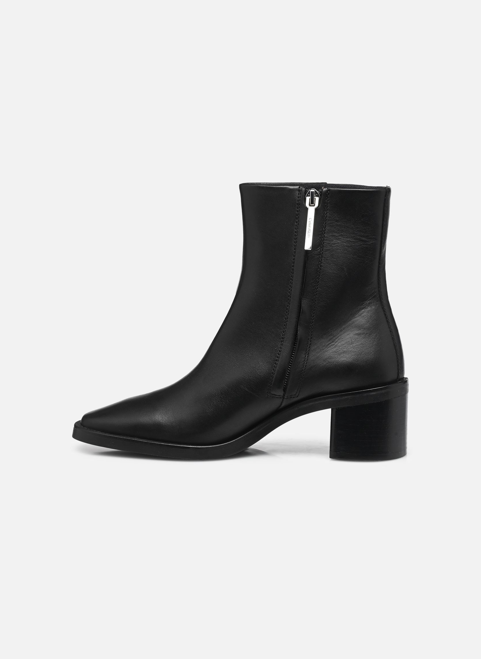Stiefeletten und Stiefel BLOCK HEEL ZIP BOOT LTH damen schwarz Calvin Klein Stiefeletten und Stiefel BLOCK HEEL ZIP BOOT LTH damen schwarz CK BLACK