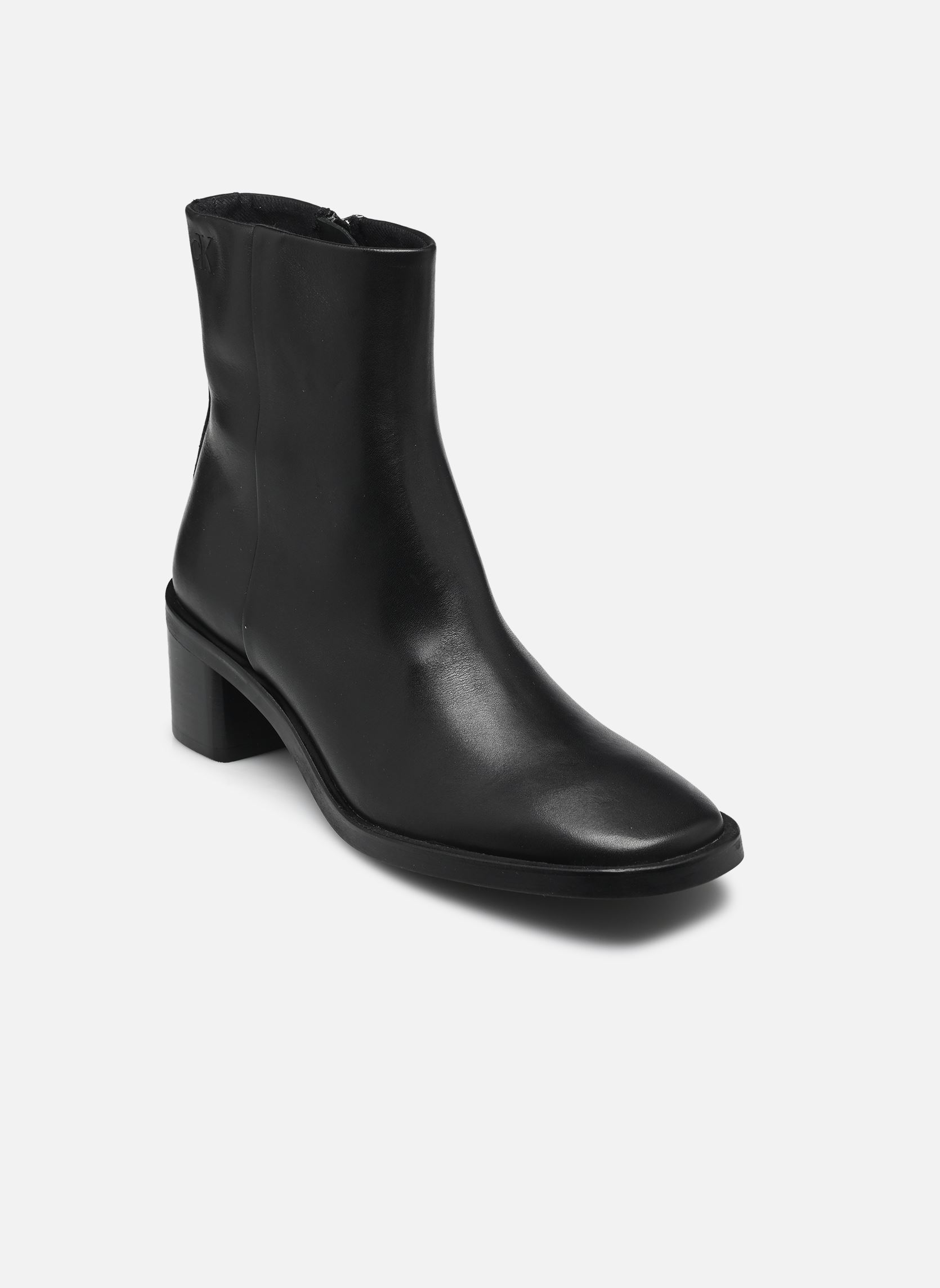 Bottines et boots Calvin Klein BLOCK HEEL ZIP BOOT LTH pour Femme