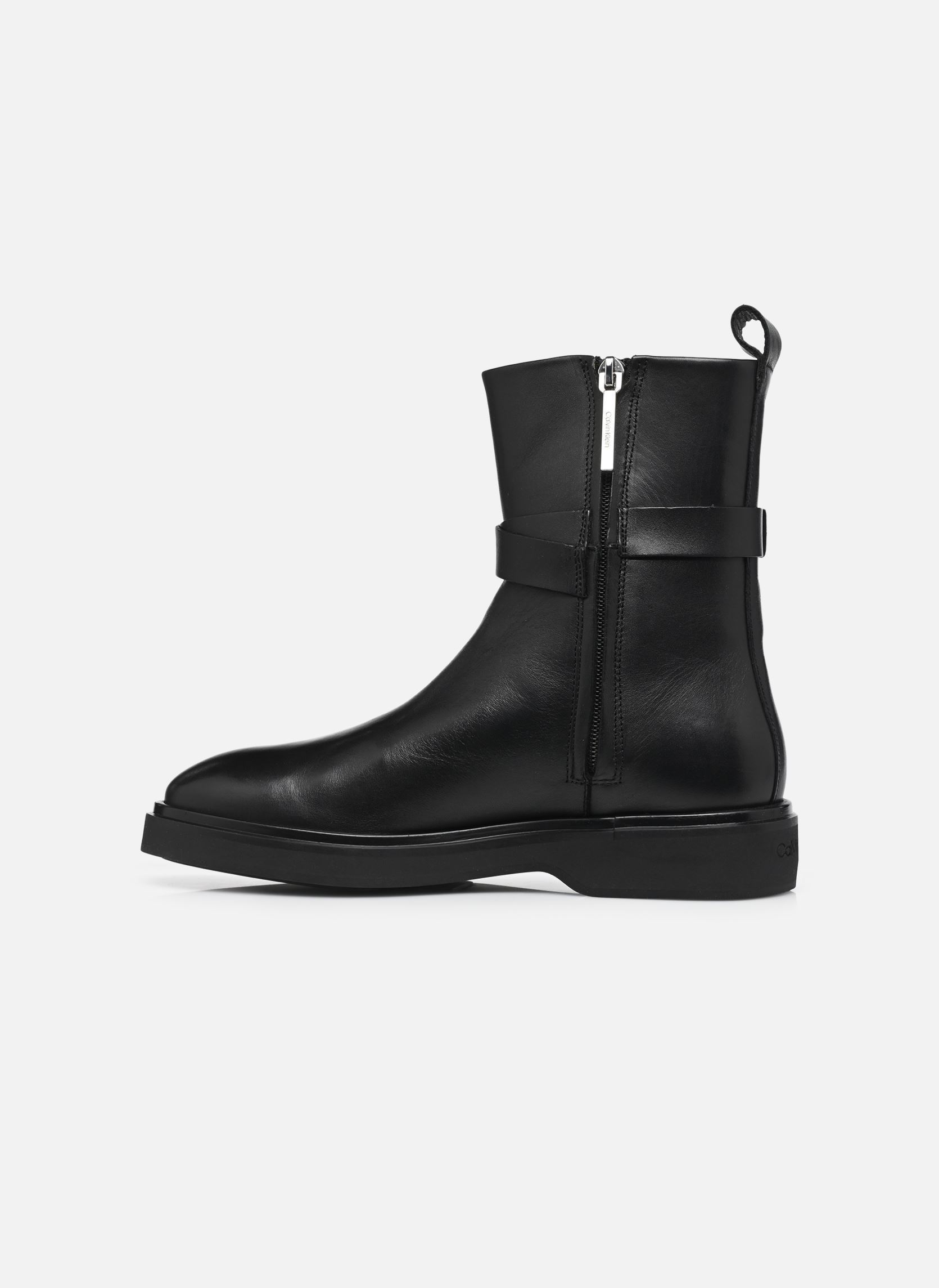 Cowboy boots ANKLE BOOT W/ METAL LOGO dames zwart Calvin Klein Cowboy boots ANKLE BOOT W/ METAL LOGO dames zwart CK BLACK