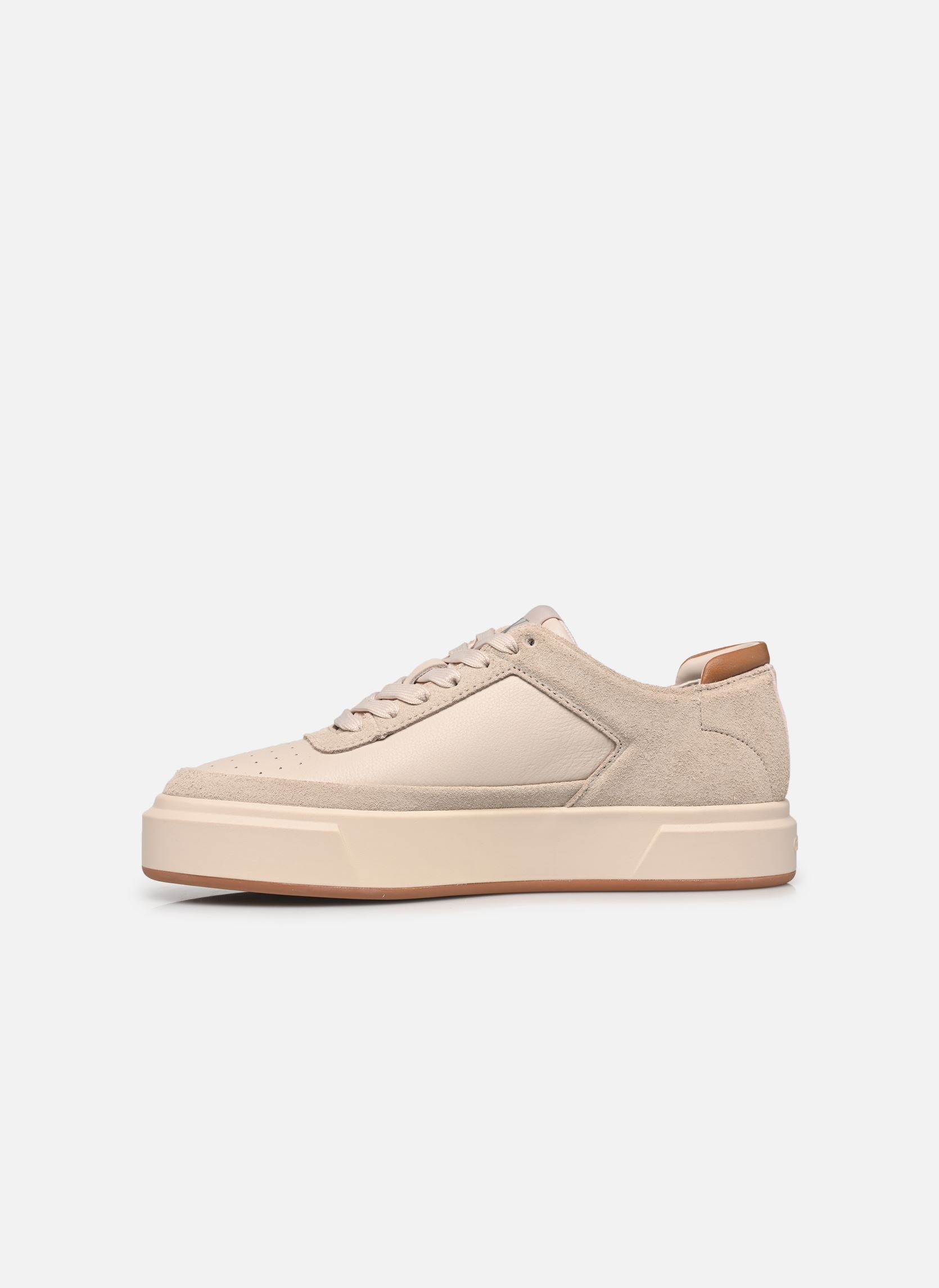 Baskets basses BASKET LACE UP PRO LTH MIX MG femme beige Calvin Klein Baskets basses BASKET LACE UP PRO LTH MIX MG femme beige CRYSTAL GRAY/CASHEW