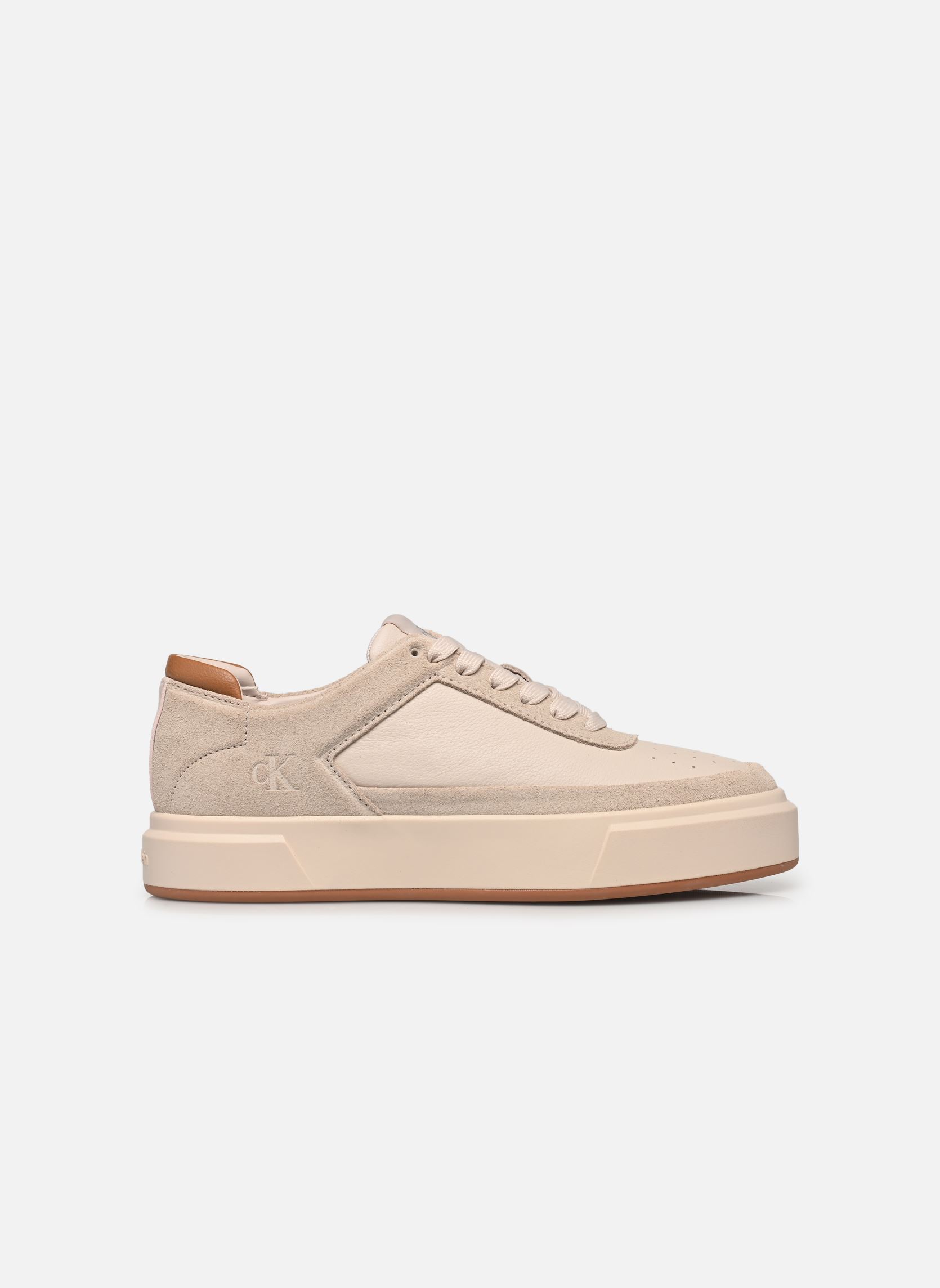 Baskets basses BASKET LACE UP PRO LTH MIX MG femme beige Calvin Klein Baskets basses BASKET LACE UP PRO LTH MIX MG femme beige CRYSTAL GRAY/CASHEW