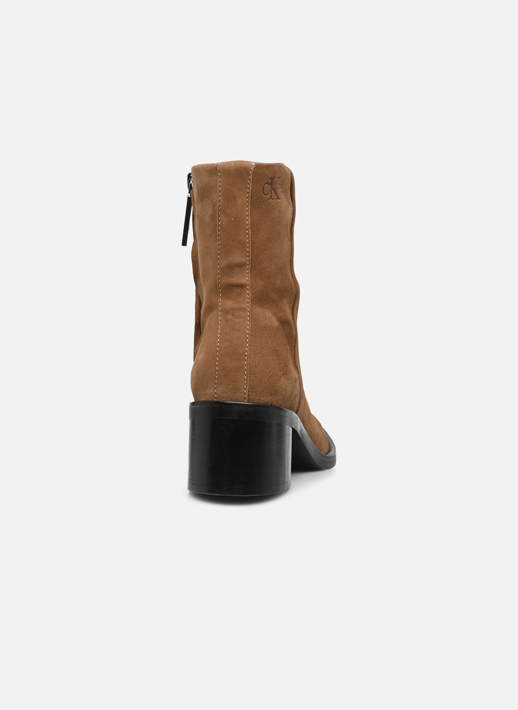Stiefeletten und Stiefel BLOCK HEEL ZIP BOOT SUE damen braun Calvin Klein Stiefeletten und Stiefel BLOCK HEEL ZIP BOOT SUE damen braun TOFFEE