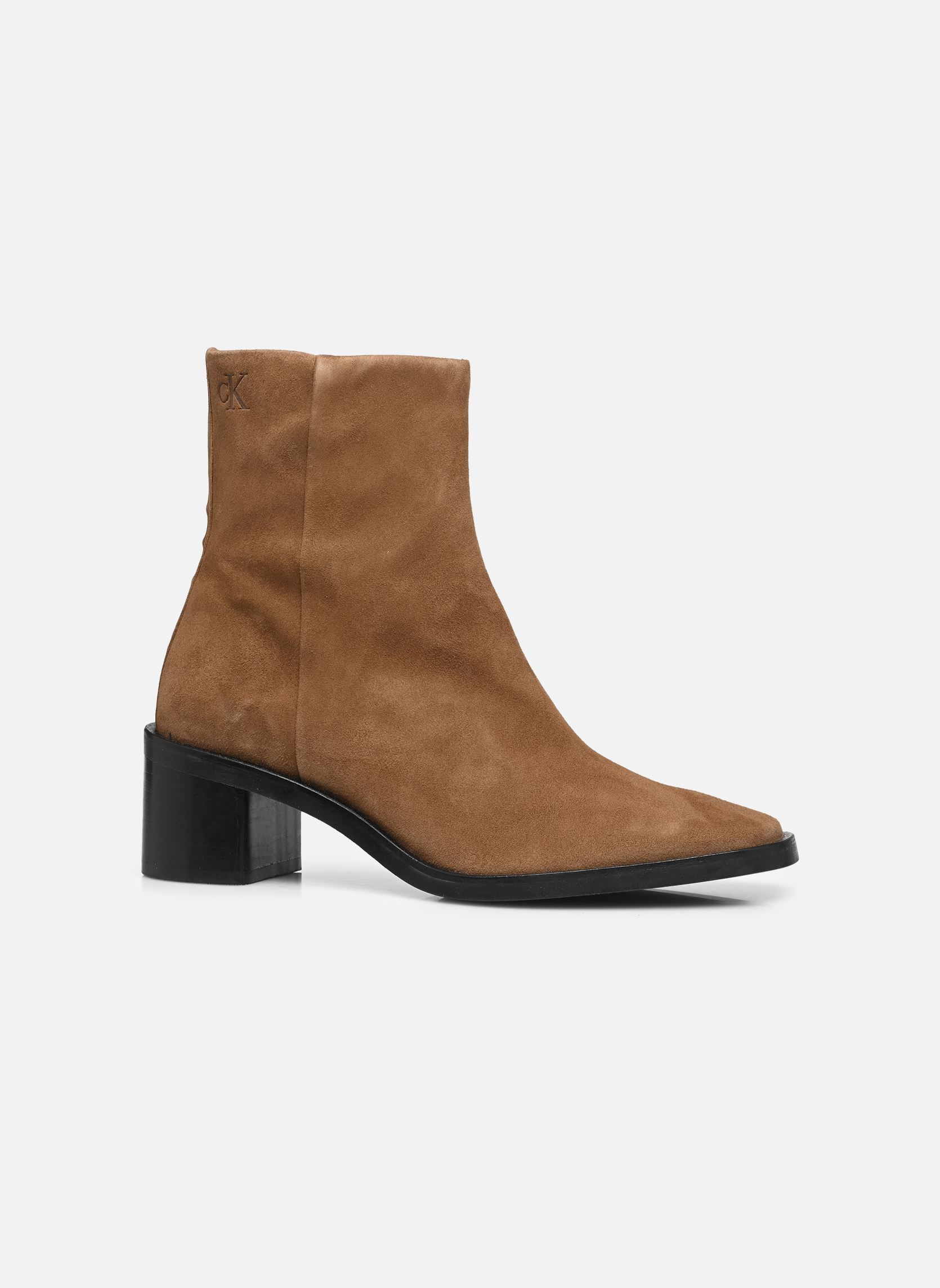 Stiefeletten und Stiefel BLOCK HEEL ZIP BOOT SUE damen braun Calvin Klein Stiefeletten und Stiefel BLOCK HEEL ZIP BOOT SUE damen braun TOFFEE