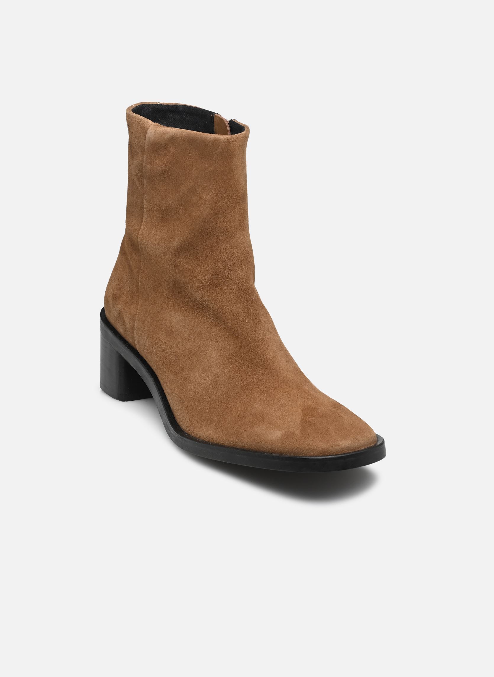 Bottines et boots Calvin Klein BLOCK HEEL ZIP BOOT SUE pour Femme