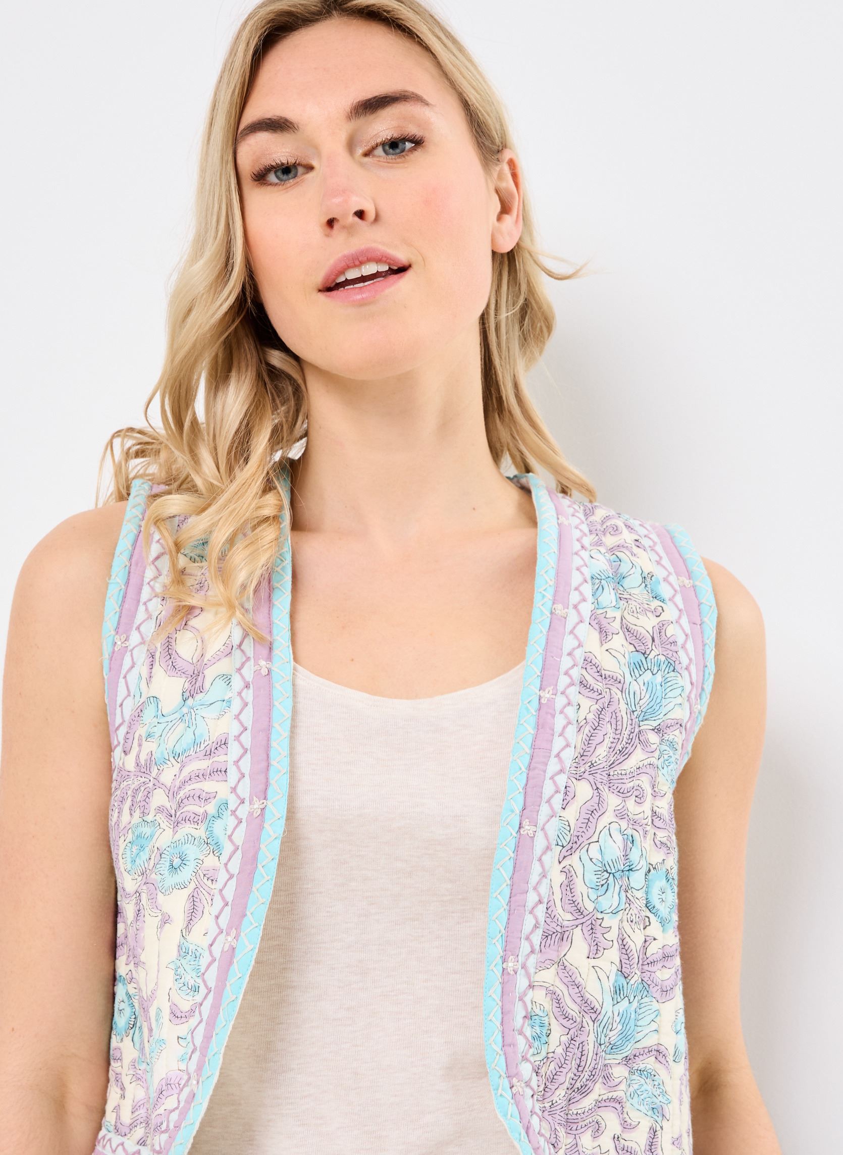 Westen Karina Veste damen mehrfarbig Maison Hotel Westen Karina Veste damen mehrfarbig Hawaiian Blue