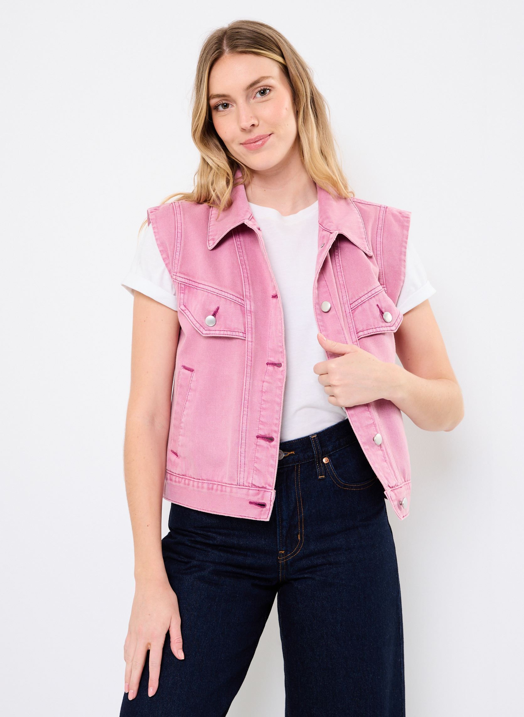 Spijkerjassen DIDO VESTE dames roze Suncoo Spijkerjassen DIDO VESTE dames roze ROSE