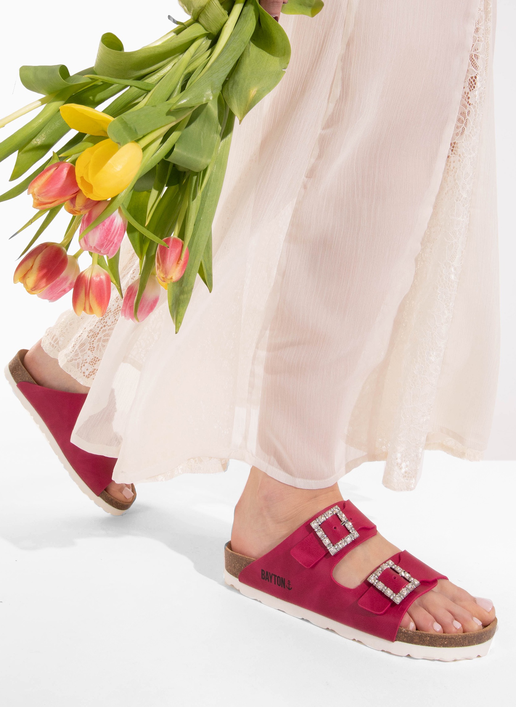 Mules STRASS ATLAS femme rose Bayton Mules STRASS ATLAS femme rose Fuchsia