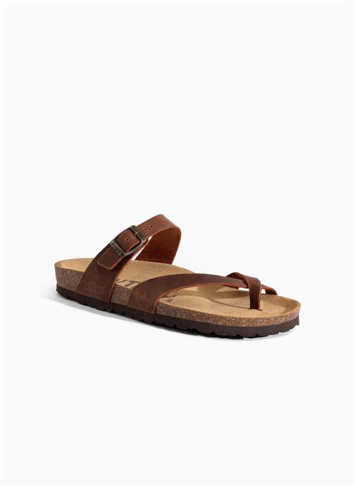 Bayton Tongs en cuir DIANE homme marron