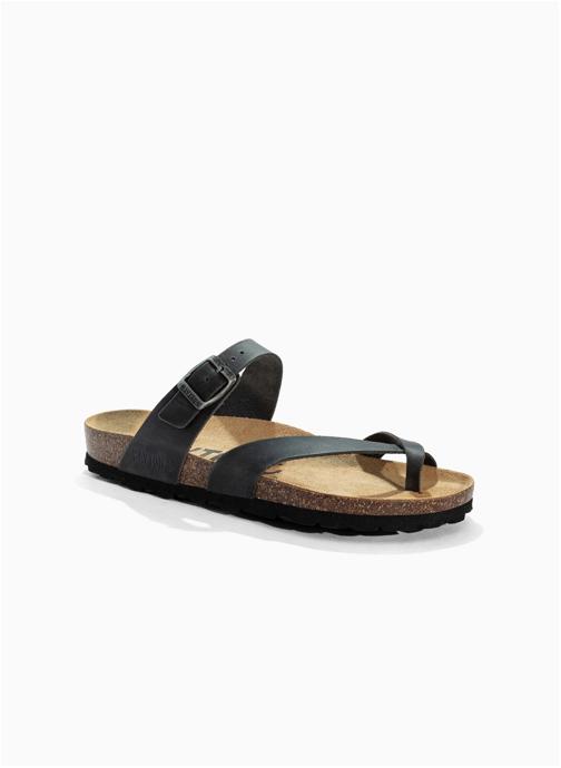 Bayton Tongs en cuir DIANE homme gris