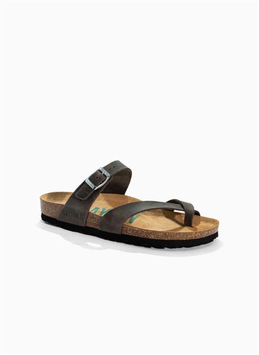 Bayton Mules en cuir DIANE femme gris
