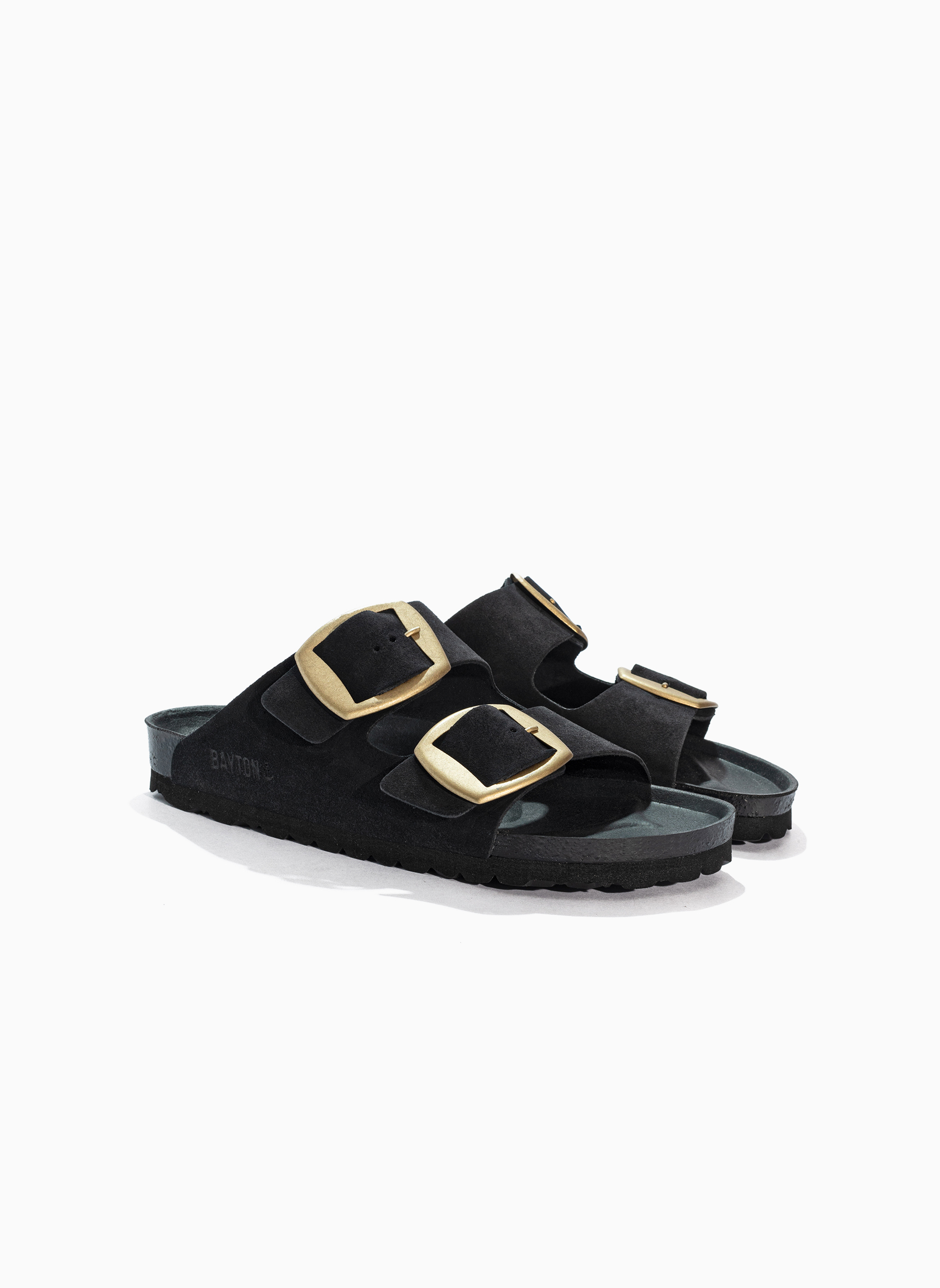 Mules en cuir suédé ALICANTE femme noir Bayton Mules en cuir suédé ALICANTE femme noir Noir
