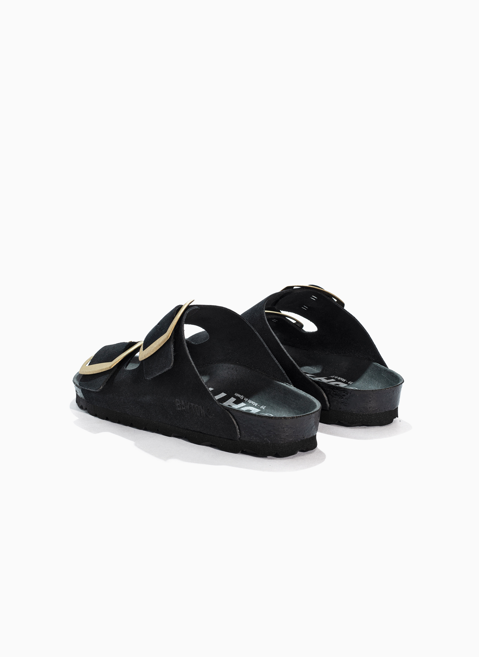 Mules en cuir suédé ALICANTE femme noir Bayton Mules en cuir suédé ALICANTE femme noir Noir