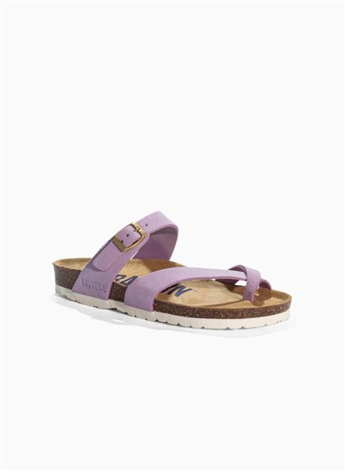 Bayton Mules en cuir suédé DIANE femme violet