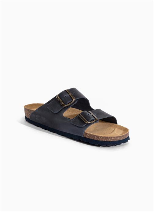 Bayton Mules en cuir ATLAS homme bleu