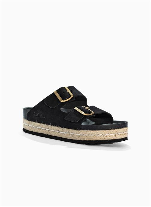 Bayton Mules en cuir suédé ATLAS femme noir