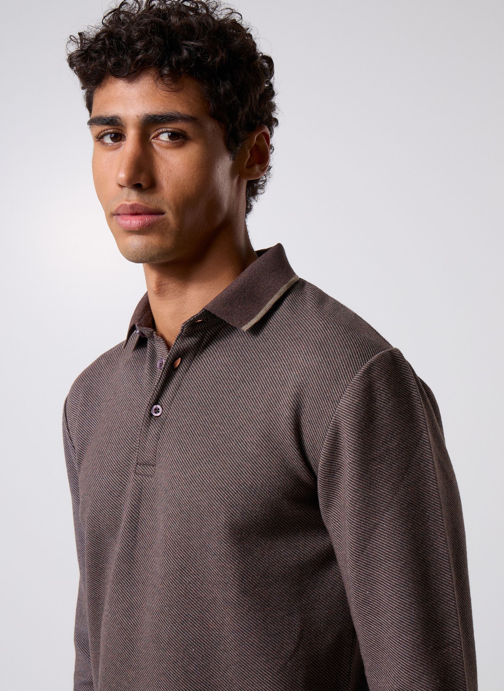 Tee-shirts manches longues TPOLO-LONG homme marron Marvin&Co Tee-shirts manches longues TPOLO-LONG homme marron Mulch