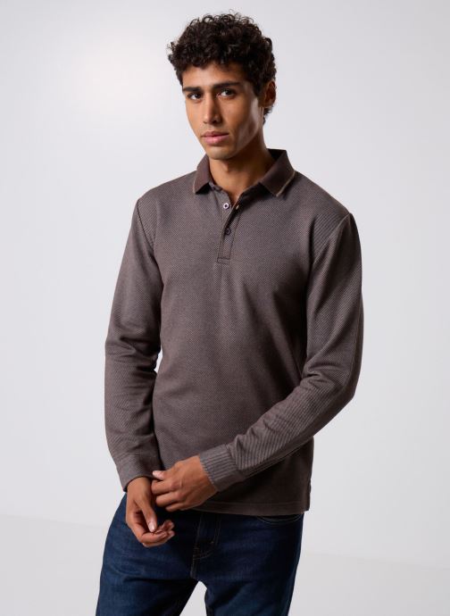 Marvin&Co T-shirts met lange mouwen TPOLO-LONG heren bruin